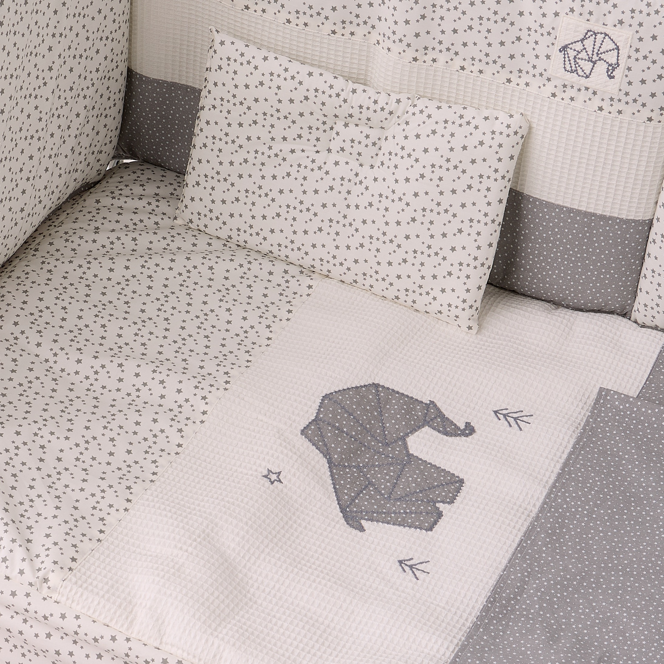 Cambrass Baby Bedding Set with Elephant Star Print, 100x130 cm-baby-nursery-babybedding-image-7