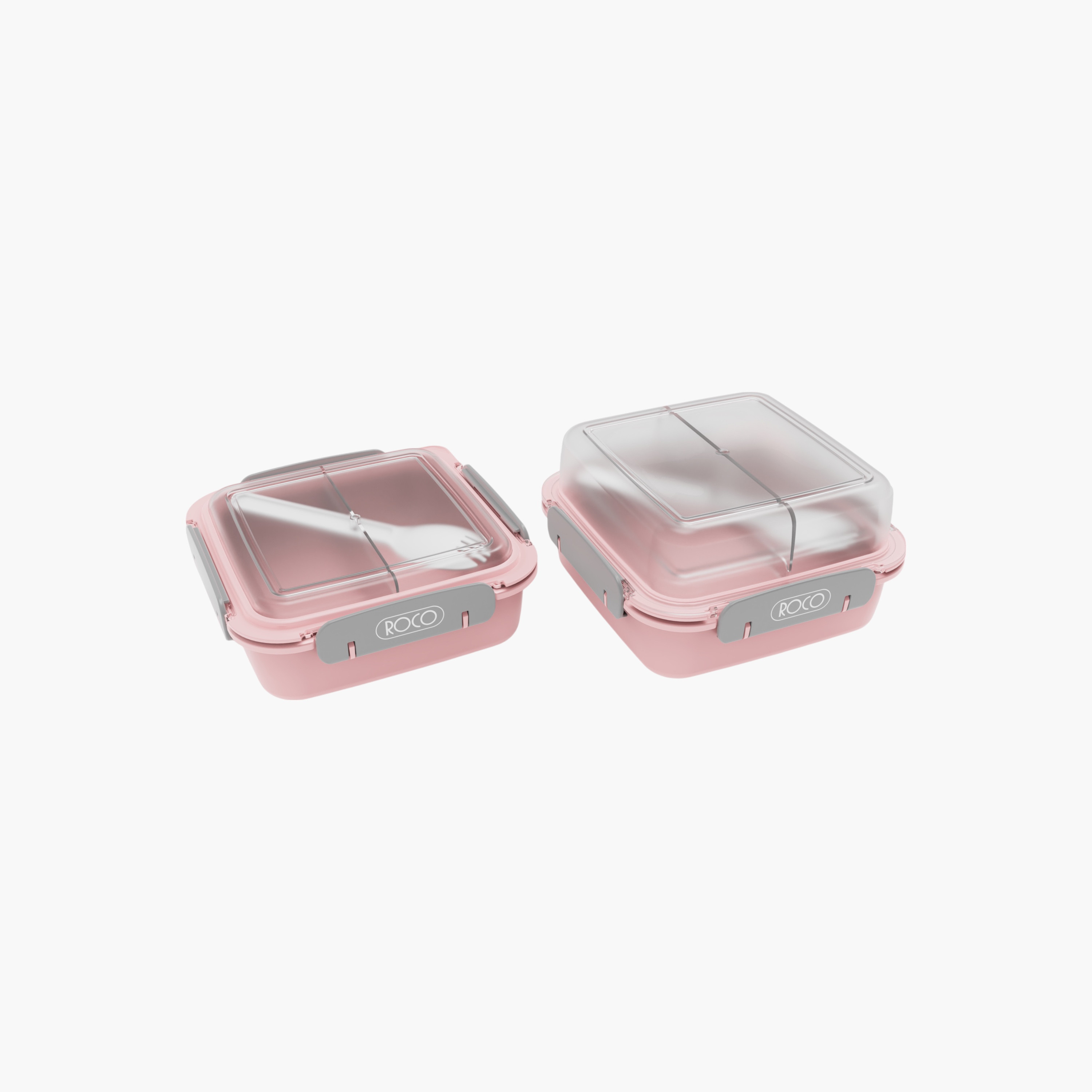 صندوق غداء سادة بمشبك إغلاق وملعقة شوكة من روكو-school-lunchessentials-lunchboxes-image-1