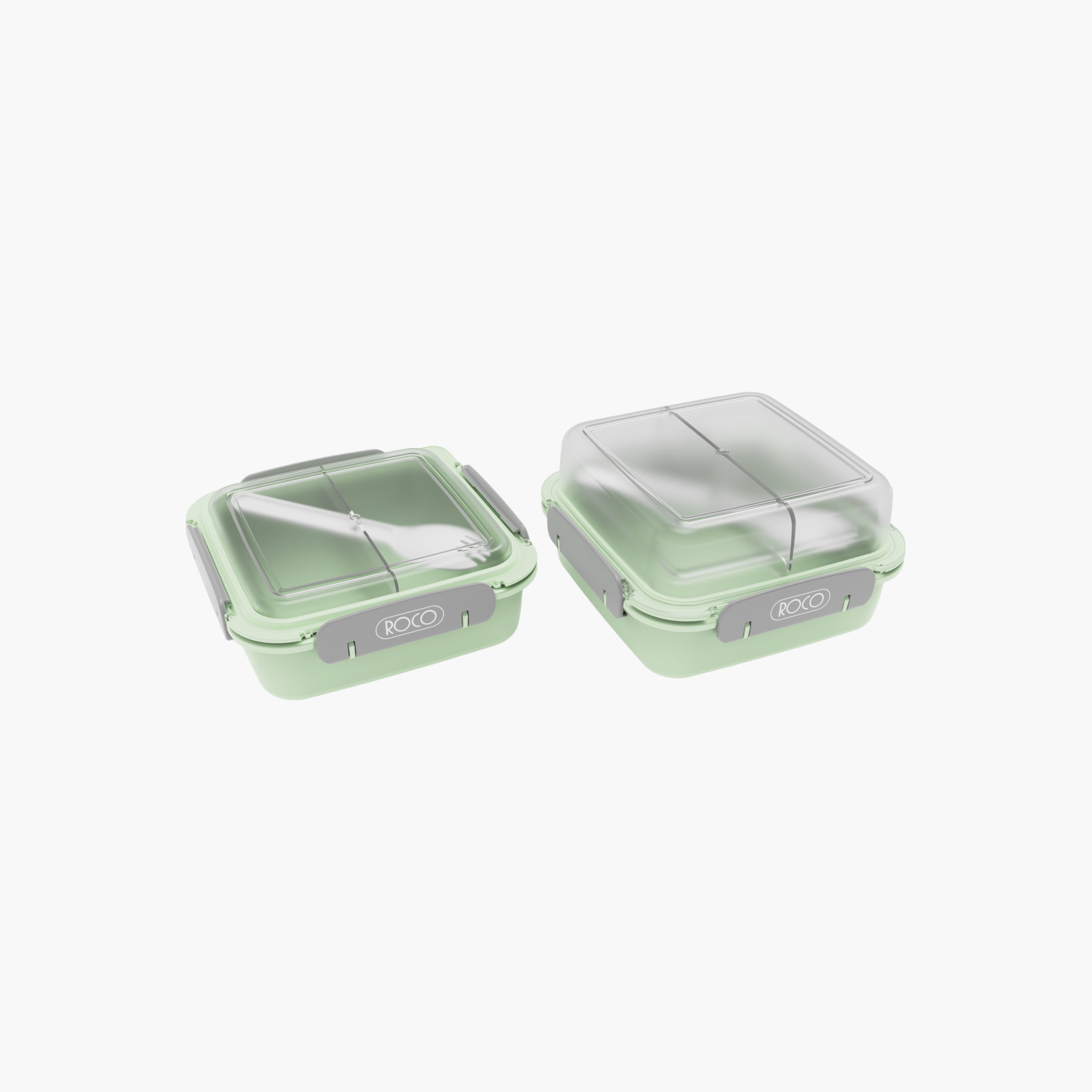 صندوق غداء سادة بمشبك إغلاق وملعقة شوكة من روكو-school-lunchessentials-lunchboxes-image-1