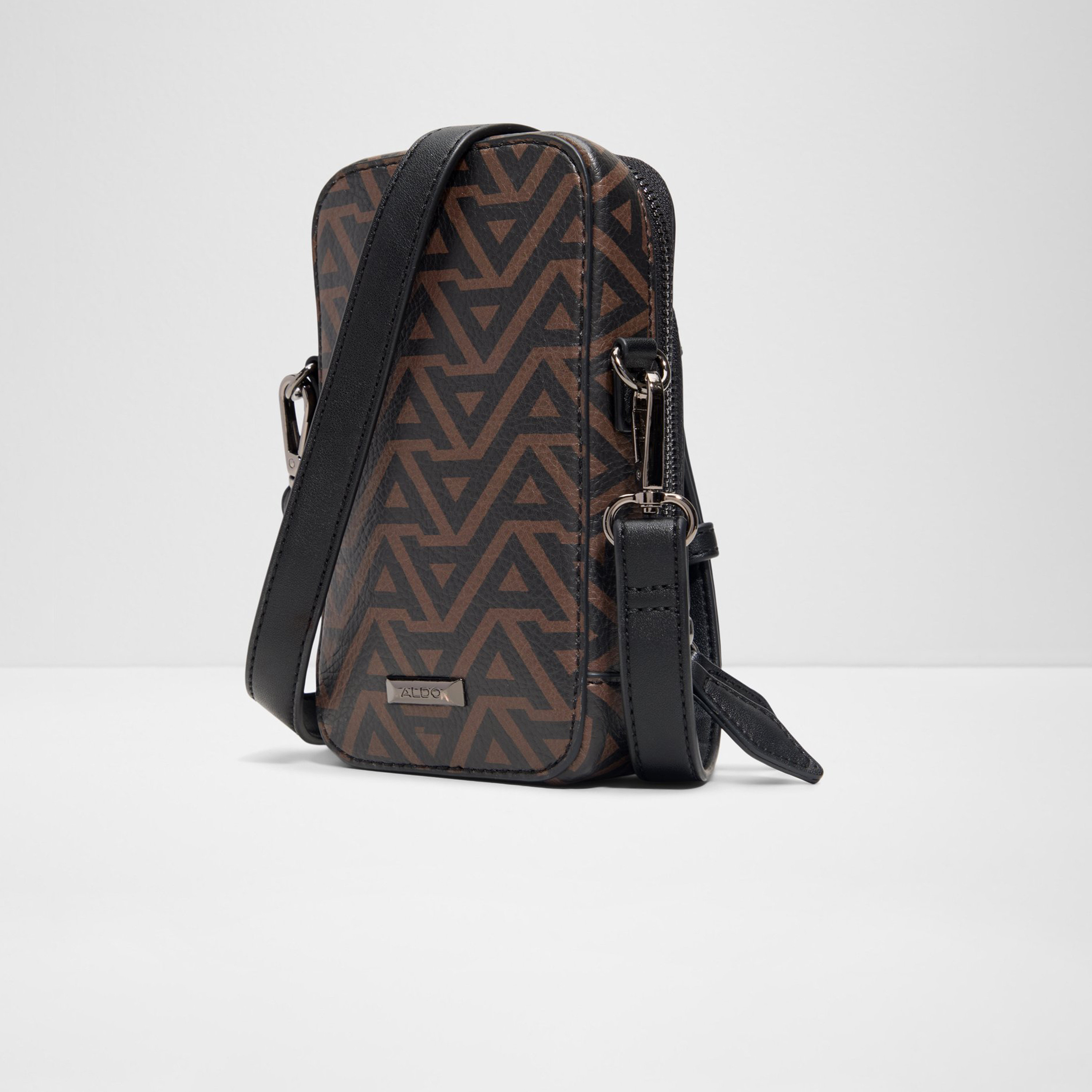 ألدو- شنطة كروس  إيريرد سادة مع سحاب للإغلاق وحزام قابل للتعديل-men-bags-image-2