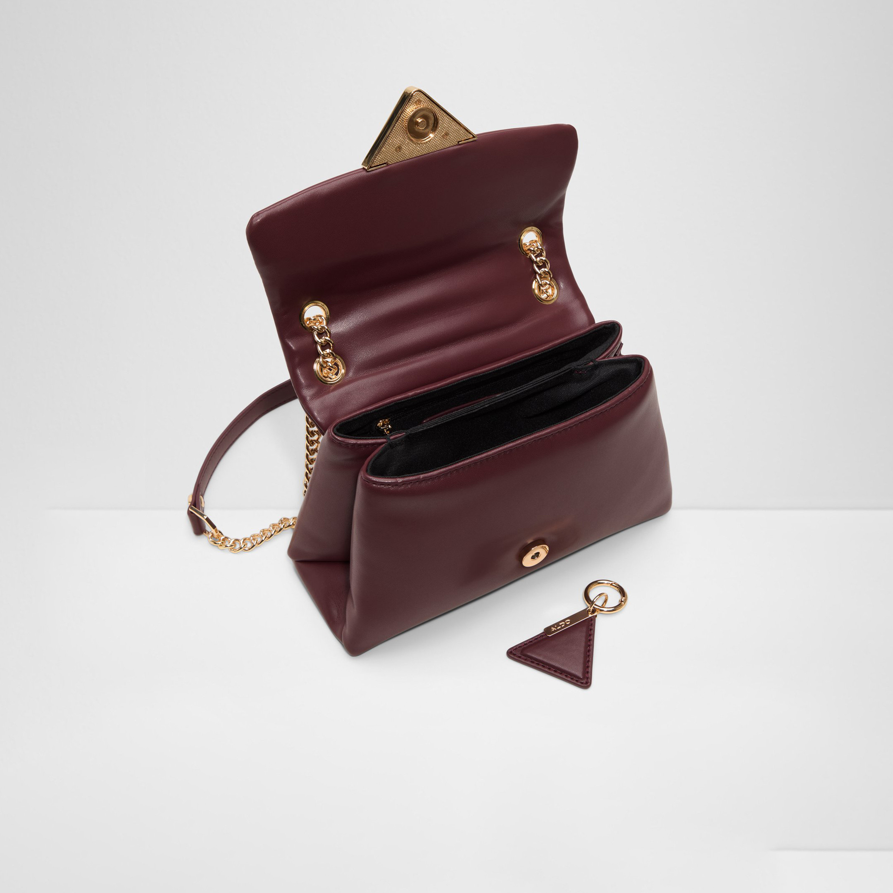 Aldo Softpuff Crossbody Bag with Flap Closure and Chain Strap-women-bagsandwallets-handbags-image-3