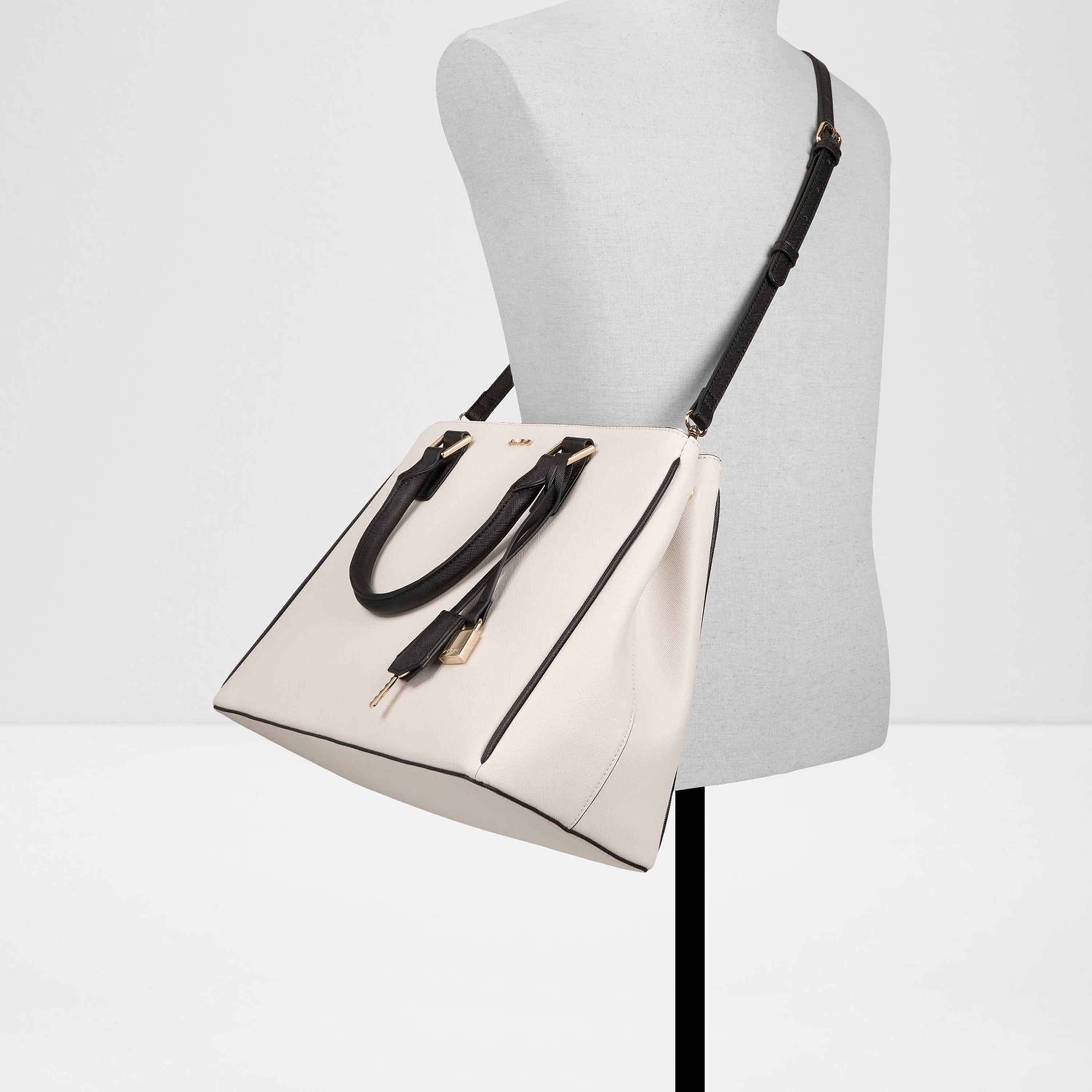 Aldo Nanever Textured Double Handle Shoulder Bag with Magnetic Closure and Detachable Strap-women-bagsandwallets-handbags-image-3