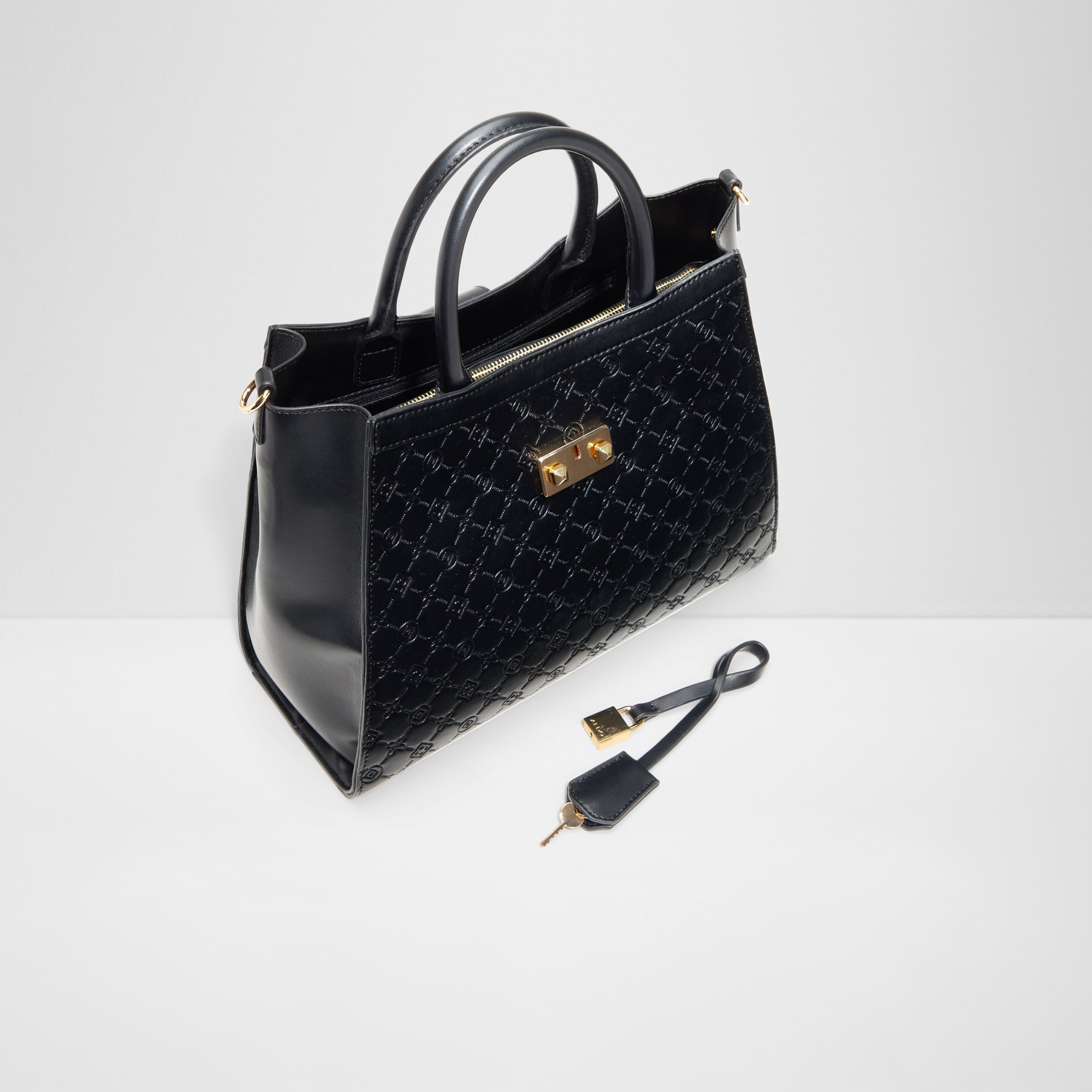 Aldo Crelally Monogram Double Handle Satchel Bag with Flap Closure and Detachable Strap-women-bagsandwallets-handbags-image-3