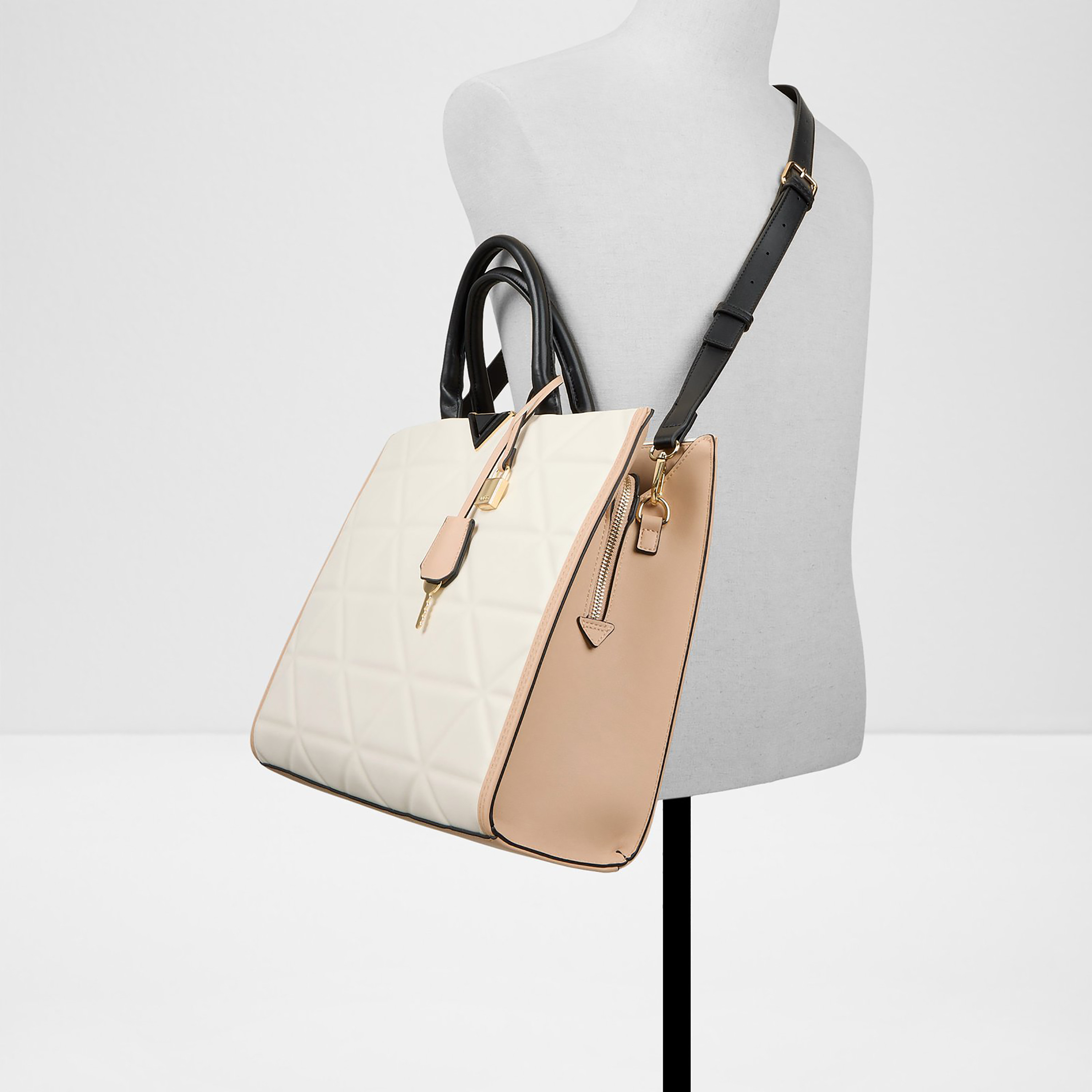 Aldo Gweneth Quilted Double Handle Tote Bag with Zip Closure & Detachable Strap-women-bagsandwallets-handbags-image-4
