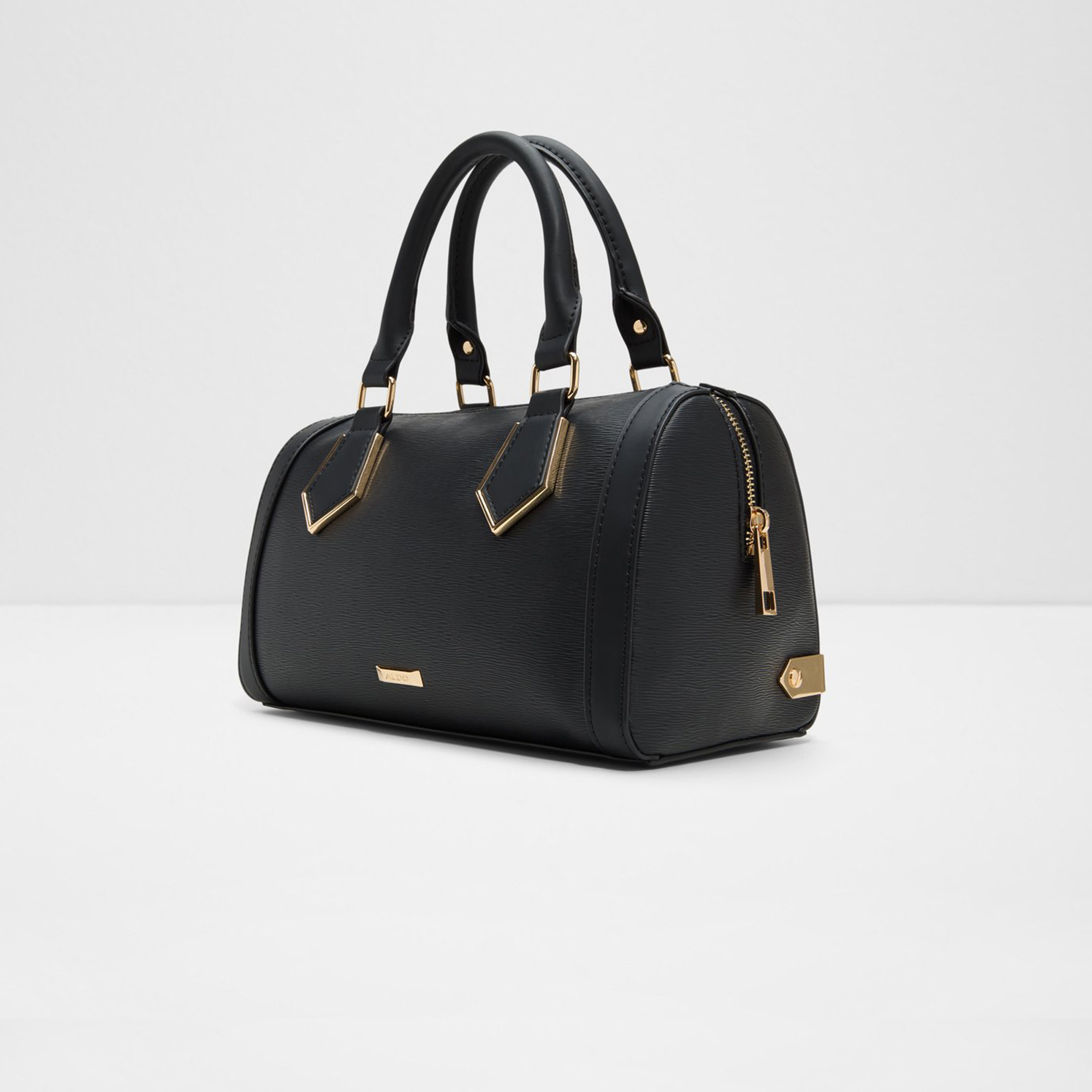 Aldo Maybry Textured Double Handle Satchel Bag with Zipper and Detachable Strap-women-bagsandwallets-handbags-image-2