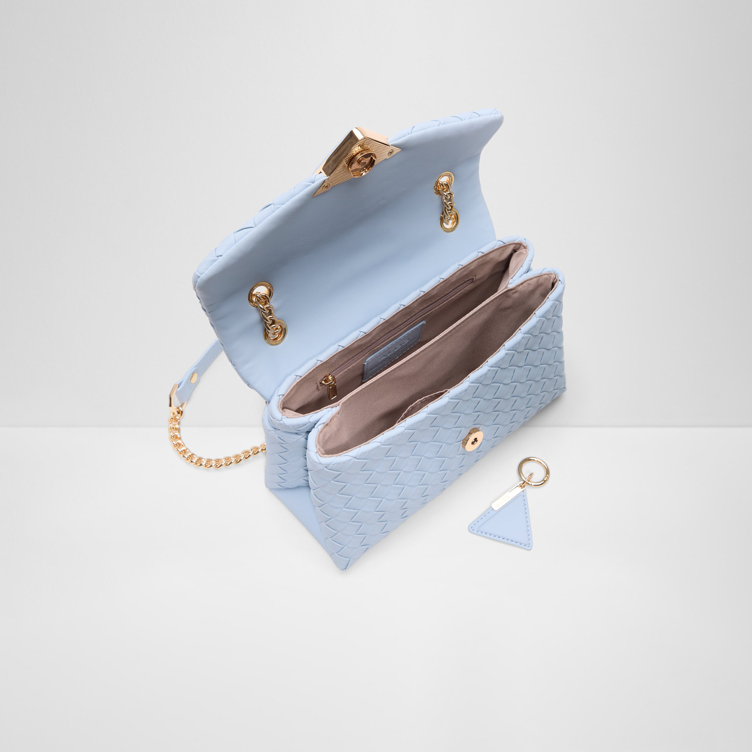 Aldo Softwoven Textured Crossbody Bag with Flap Closure and Chain Strap-women-bagsandwallets-handbags-image-3