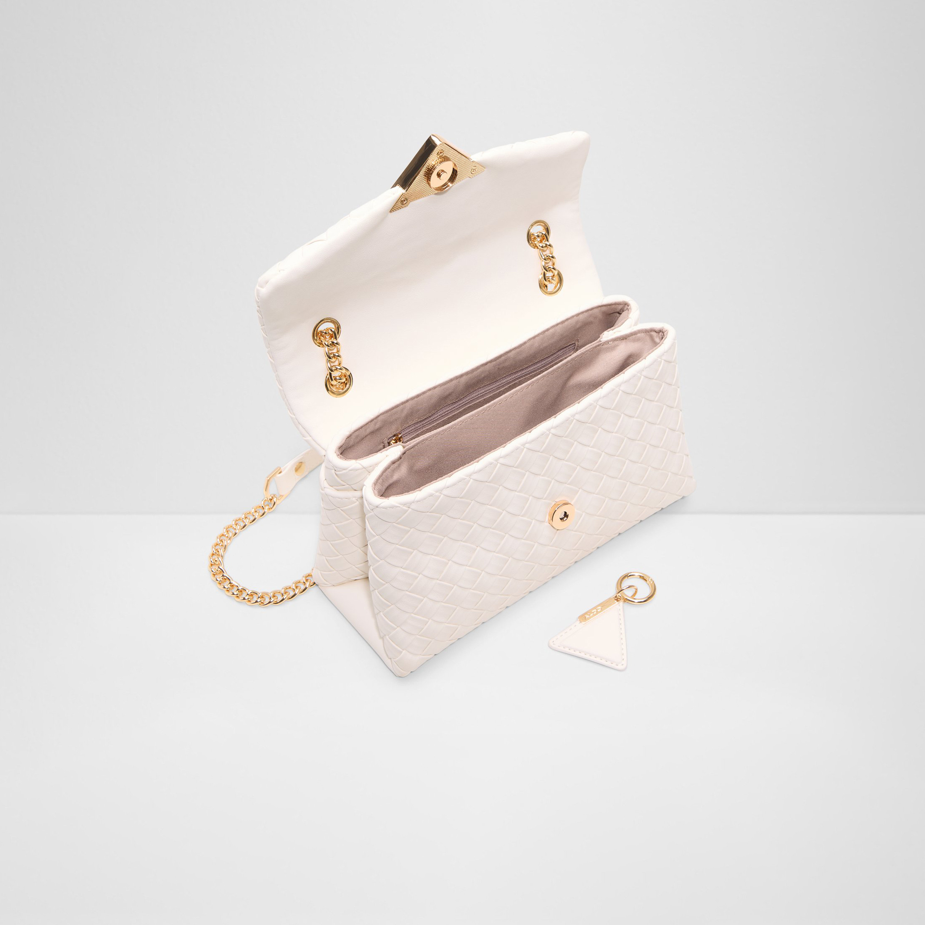 Aldo Softwoven Textured Crossbody Bag with Flap Closure and Chain Strap-women-bagsandwallets-handbags-image-3