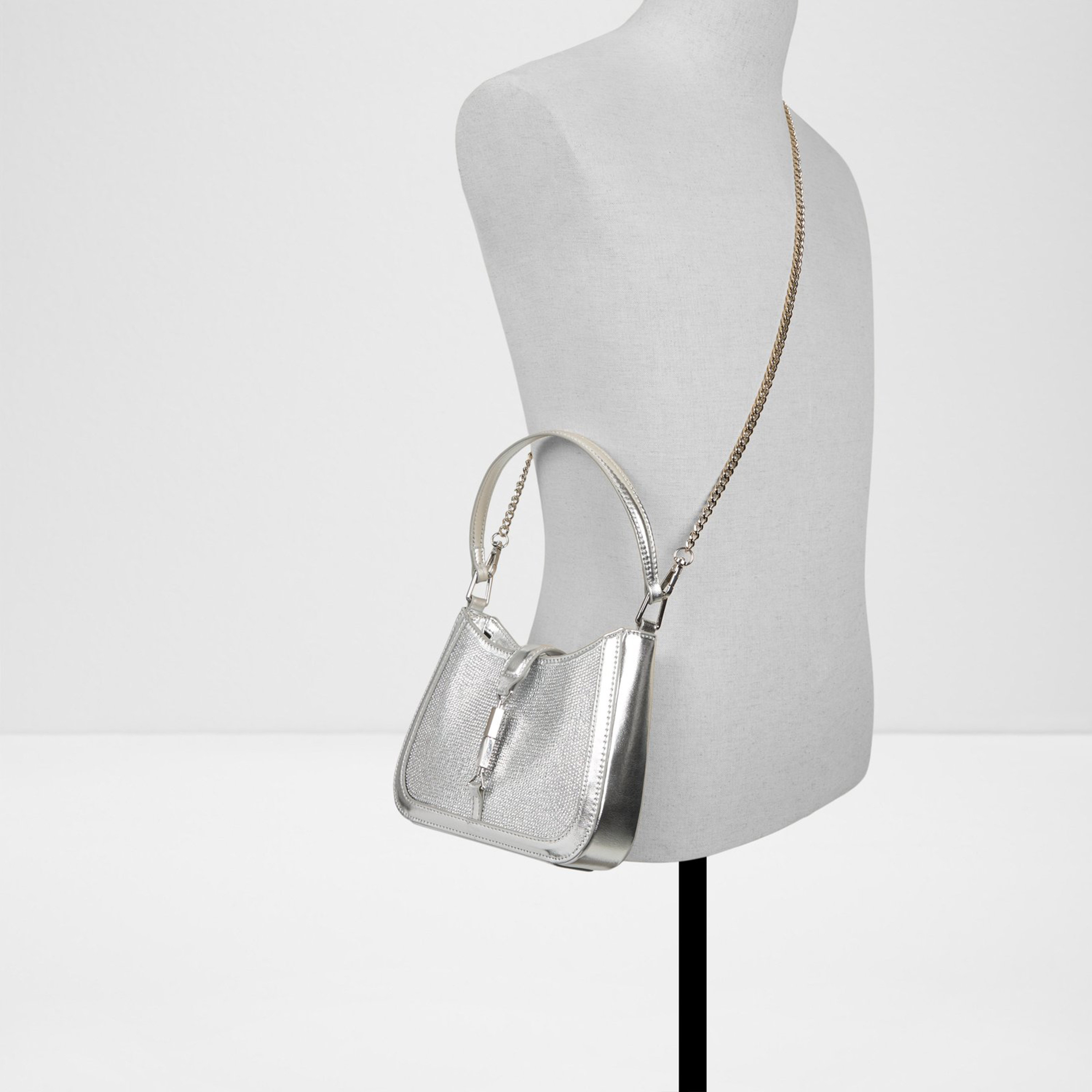 Aldo Ellebling Embellishment Shoulder Bag with Zipper and Detachable Strap-women-bagsandwallets-handbags-image-4