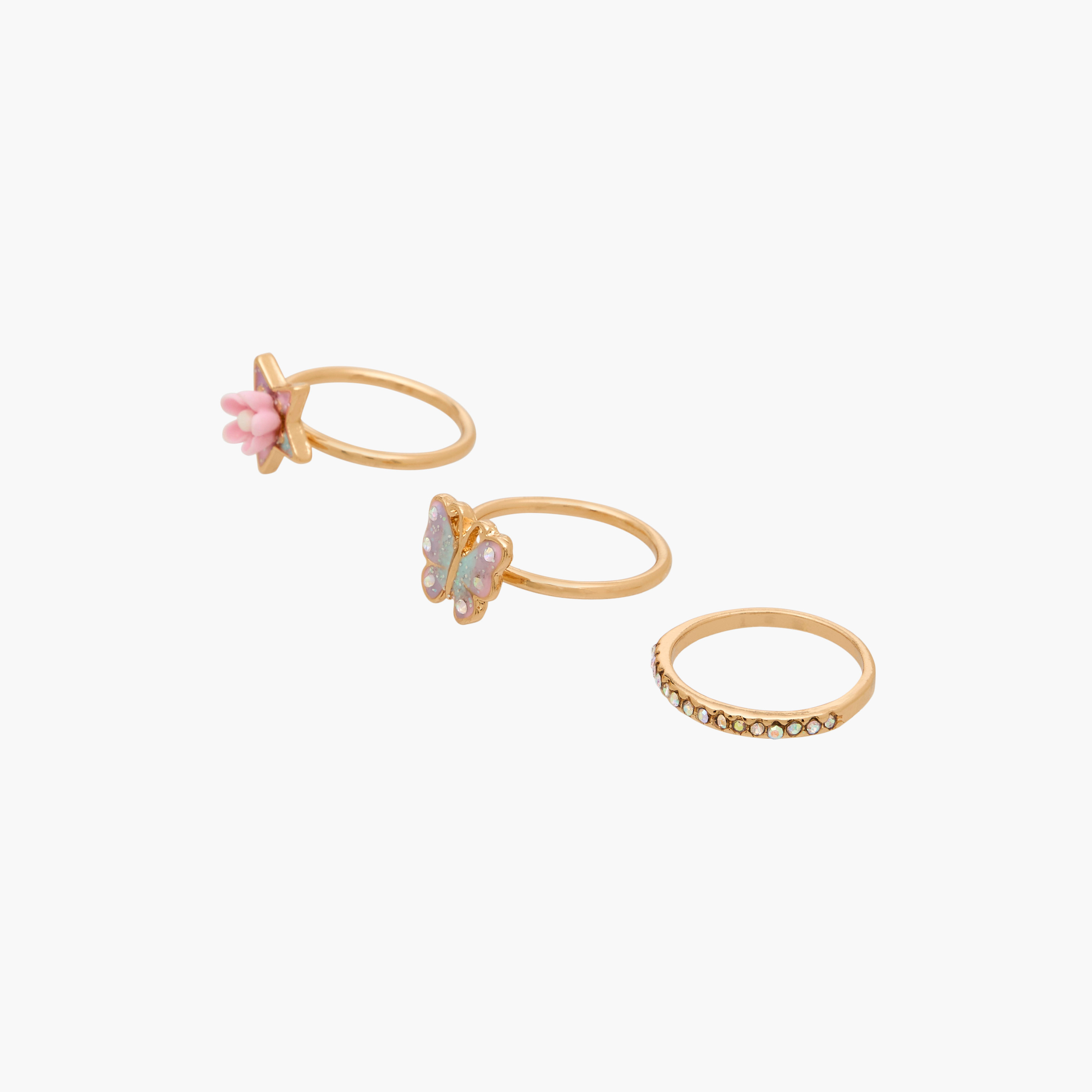 Charmz Girls Ring with Embellishments - Metal - Set of 3-girls-accessories-hairaccessories-image-2