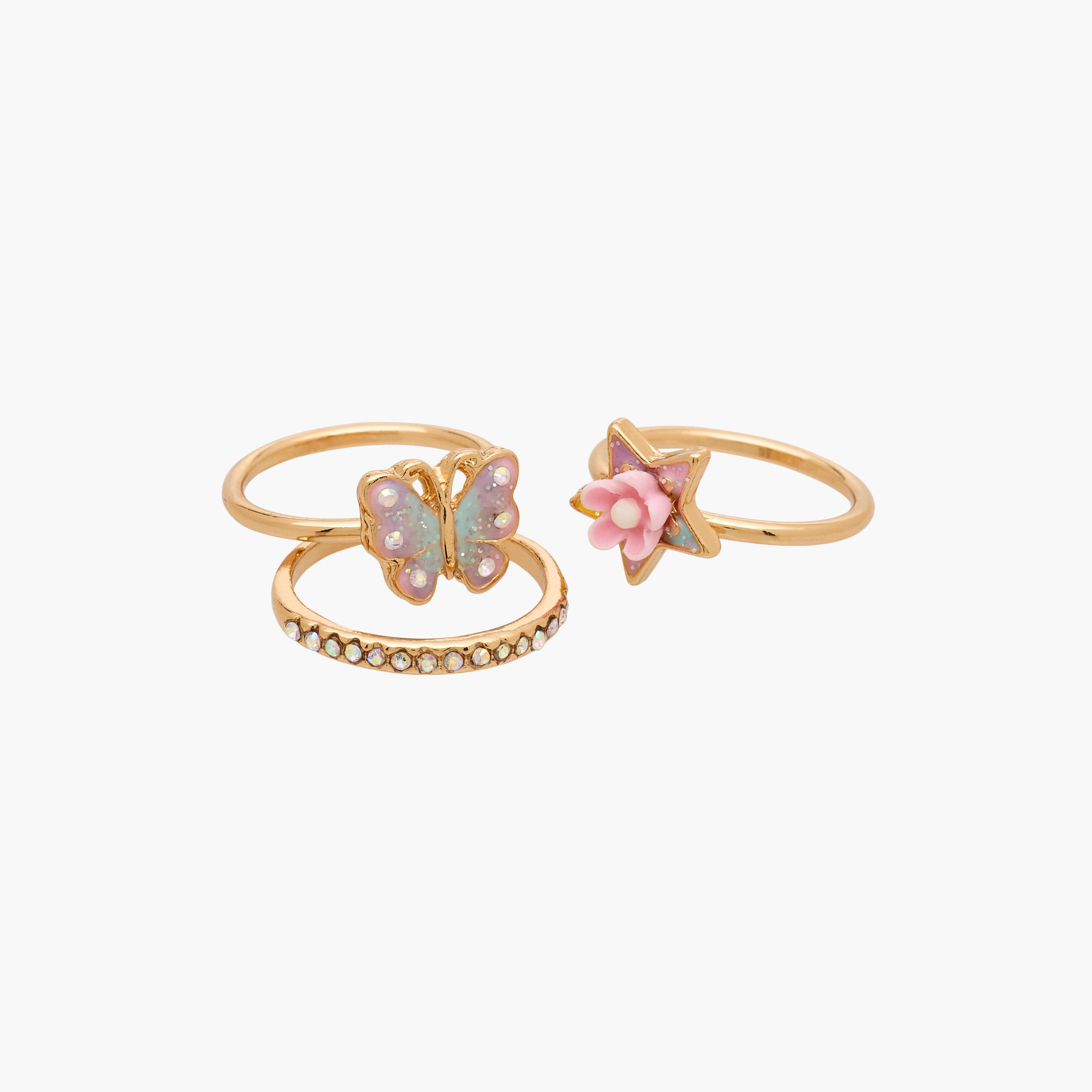 Charmz Girls Ring with Embellishments - Metal - Set of 3-girls-accessories-hairaccessories-image-3
