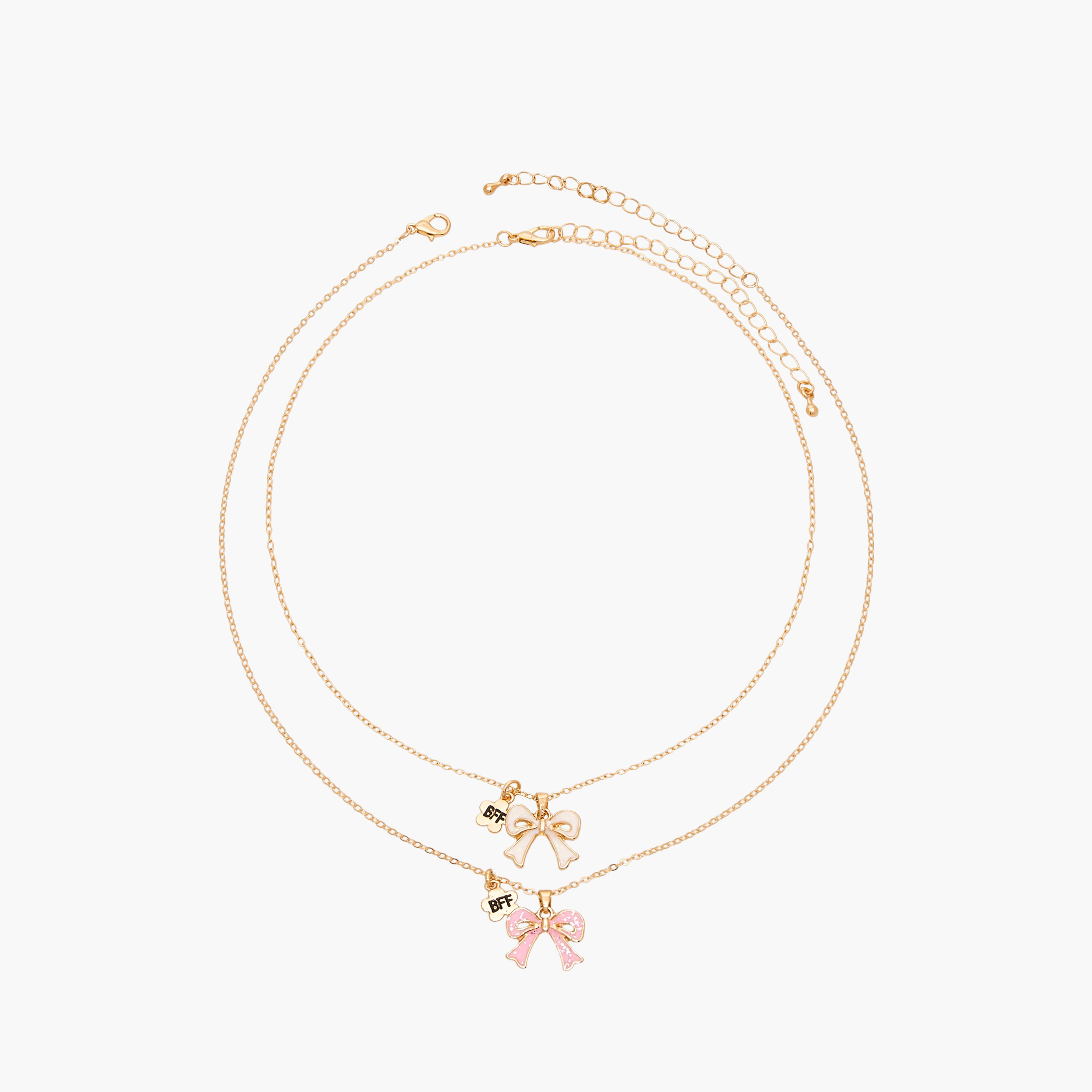 Pack of 2 - Charmz Chain Necklace with Bow Pendant-girls-accessories-jewellery-image-1
