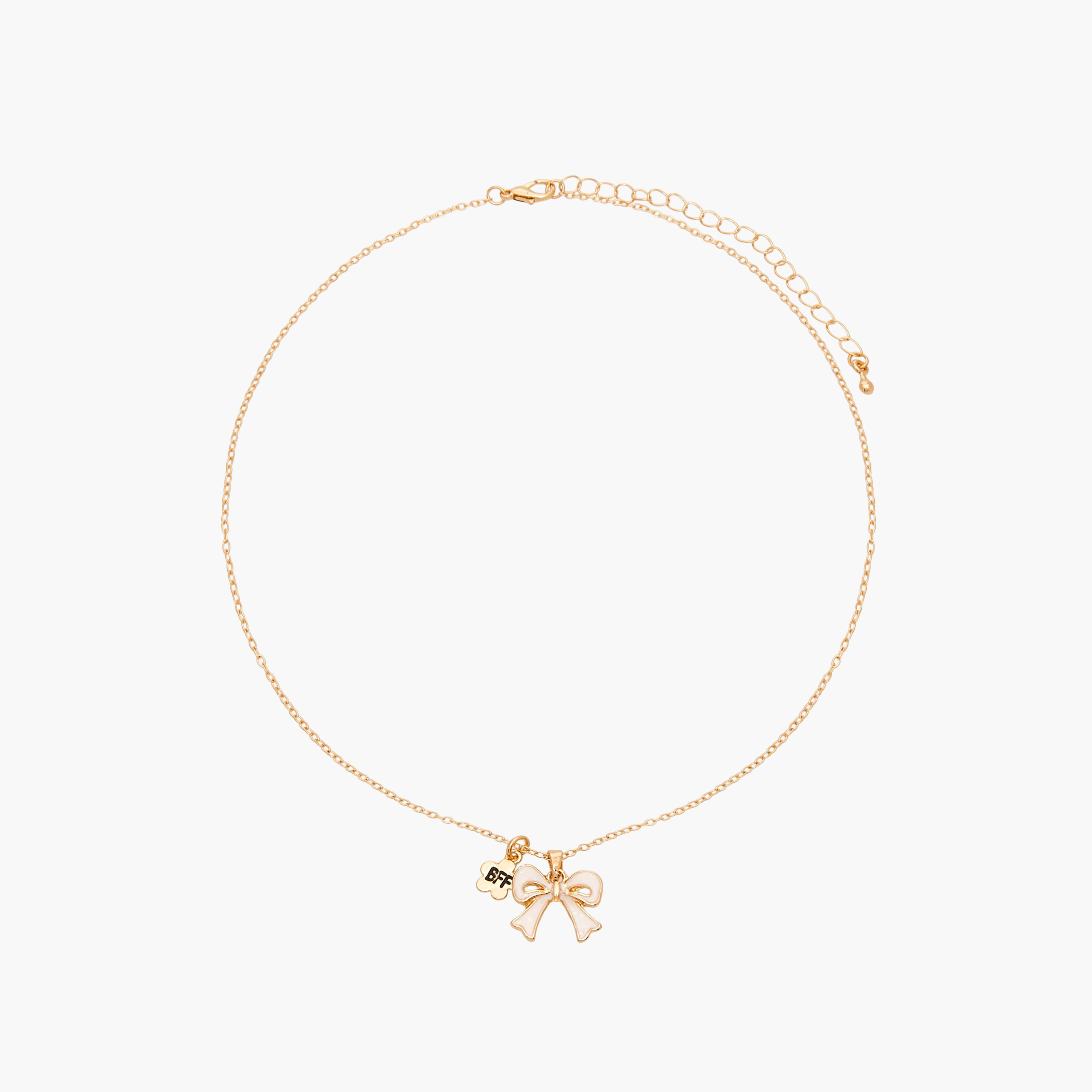 Pack of 2 - Charmz Chain Necklace with Bow Pendant-girls-accessories-jewellery-image-2