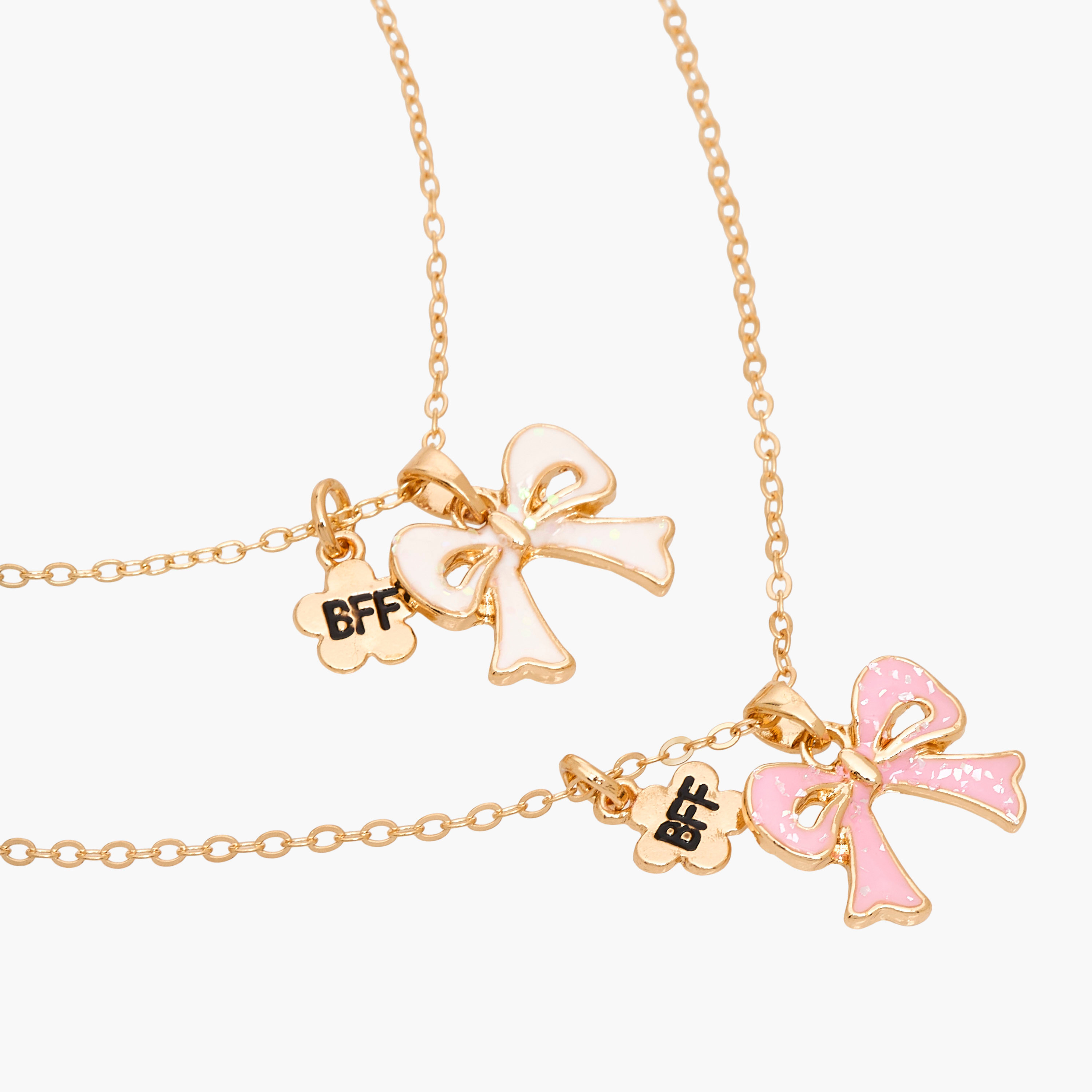Pack of 2 - Charmz Chain Necklace with Bow Pendant-girls-accessories-jewellery-image-4