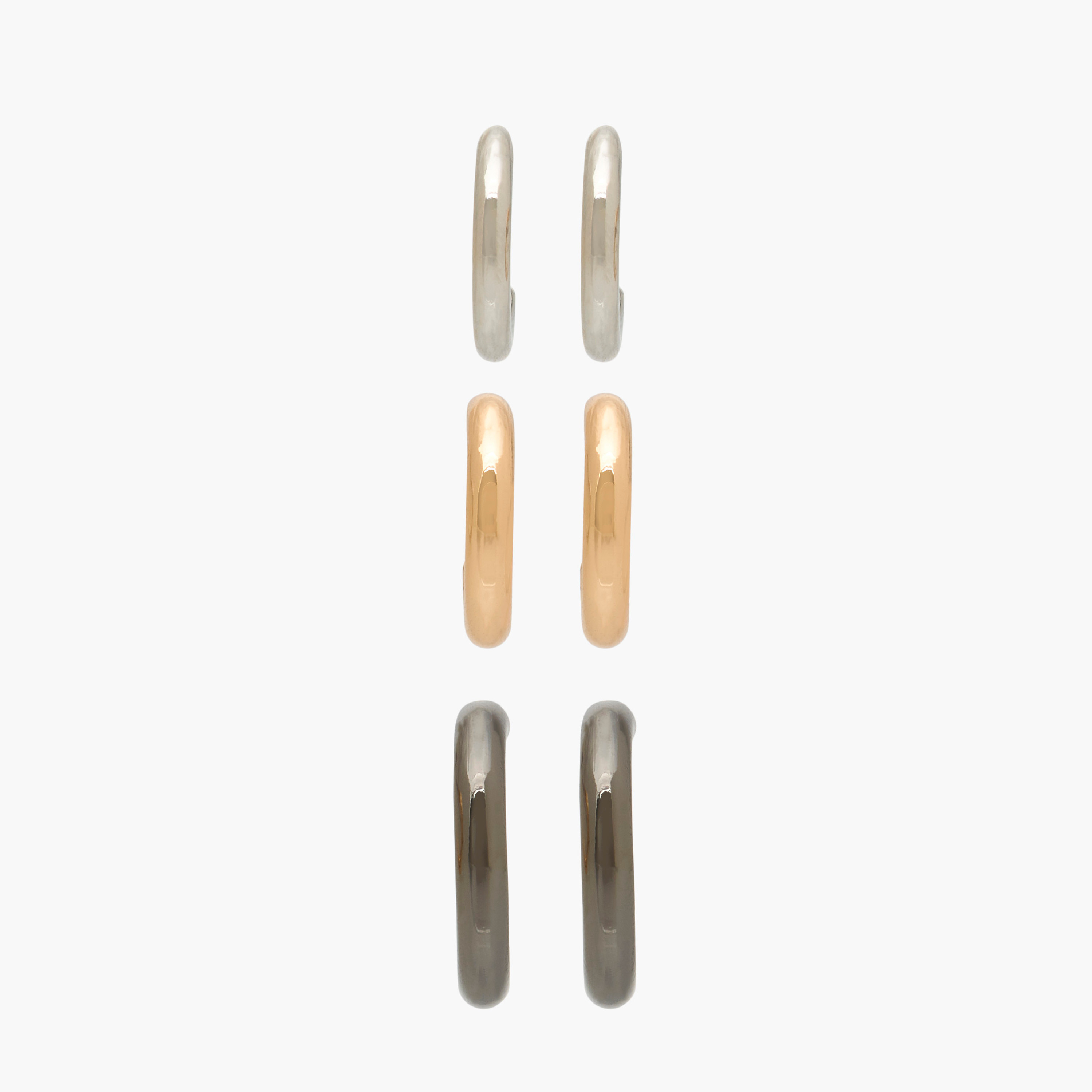 Charmz Girls Hoop Earrings with Pushback Closure - Metal - Set of 3-girls-accessories-jewellery-image-1