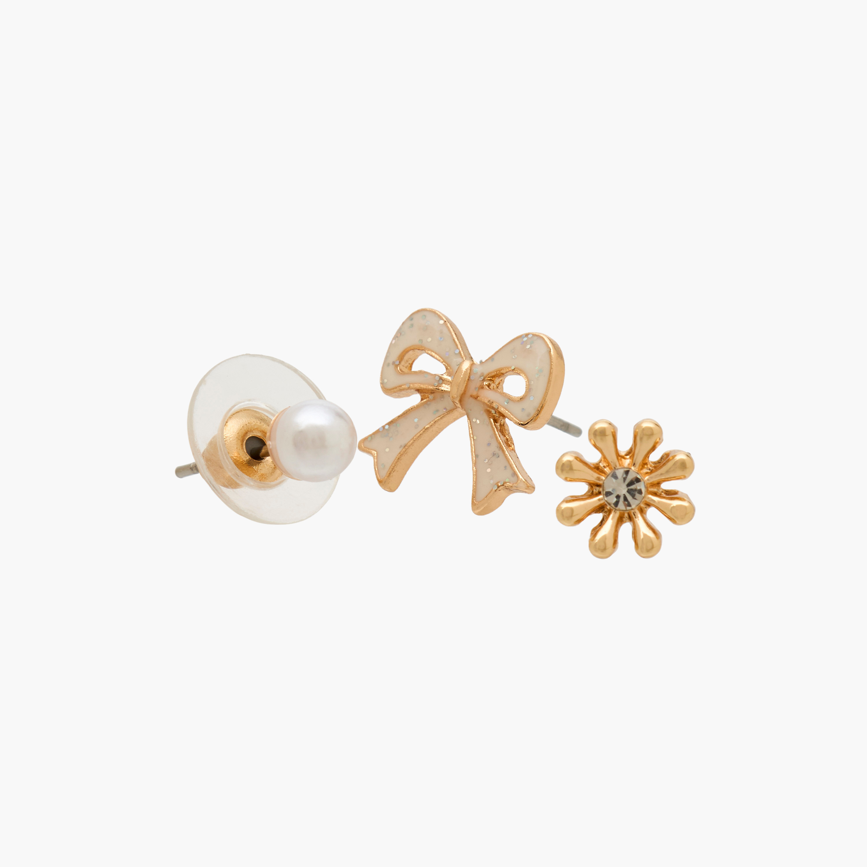 أقراط بناتية بتفاصيل مزينة من تشارمز - معدن - مجموعة من 3-girls-accessories-jewellery-image-4