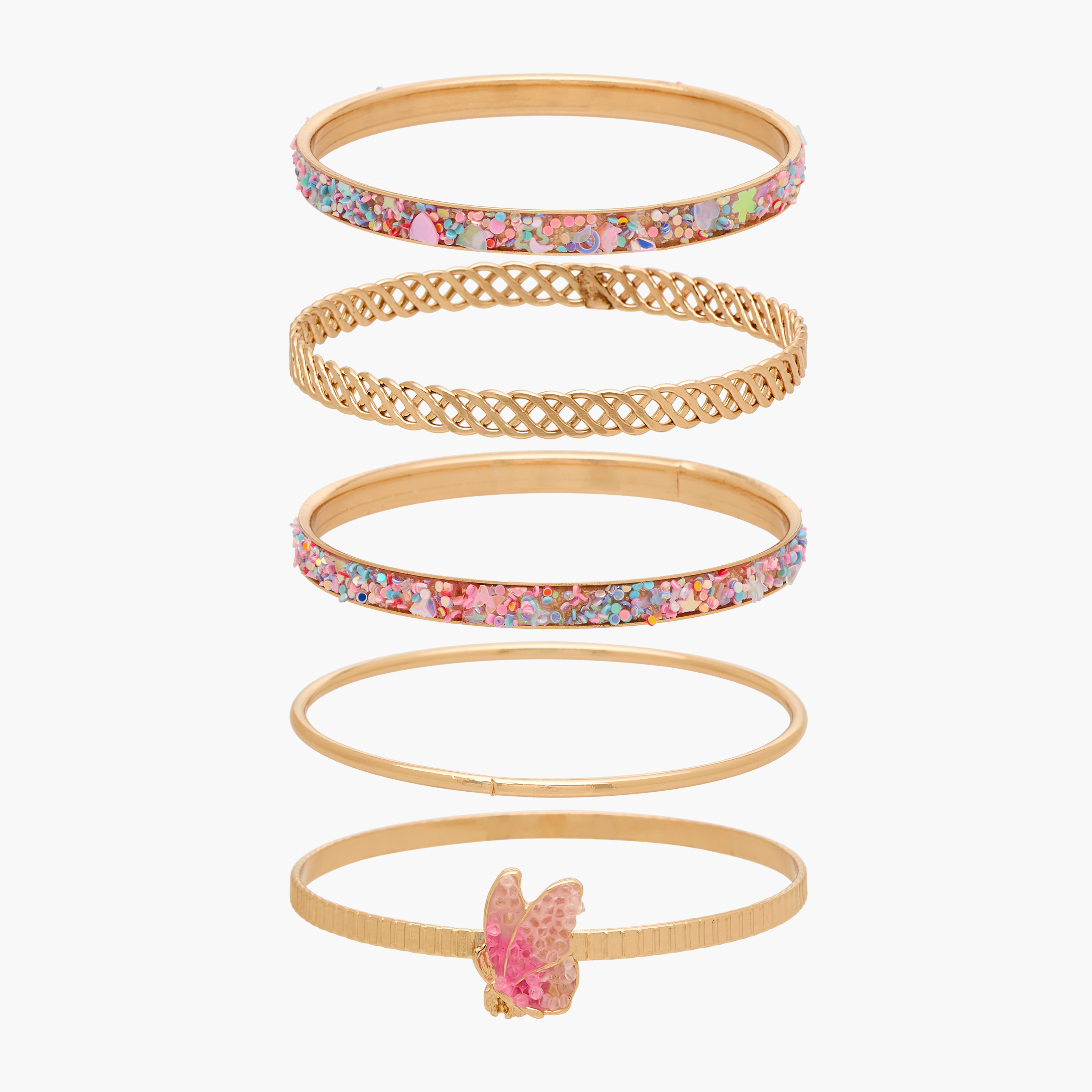 Charmz Girls Bangle - Metal - Set of 5-girls-accessories-jewellery-image-1