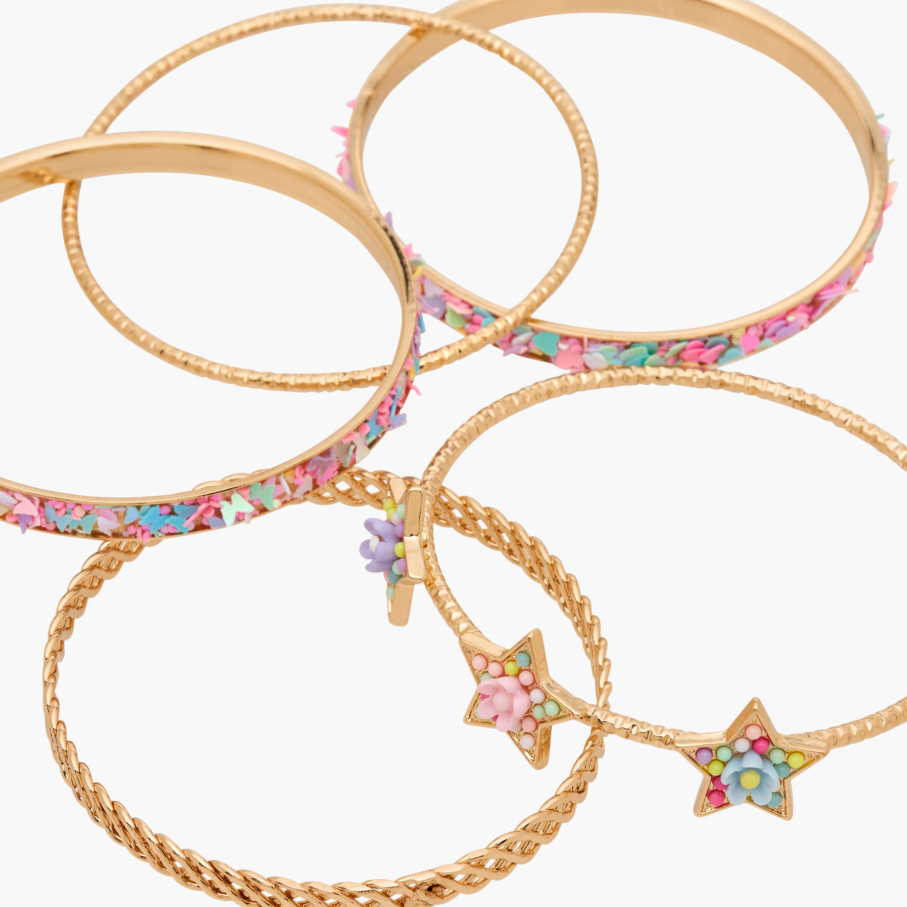 Charmz Girls Bangle with Embellishments - Metal - Set of 5-girls-accessories-jewellery-image-8