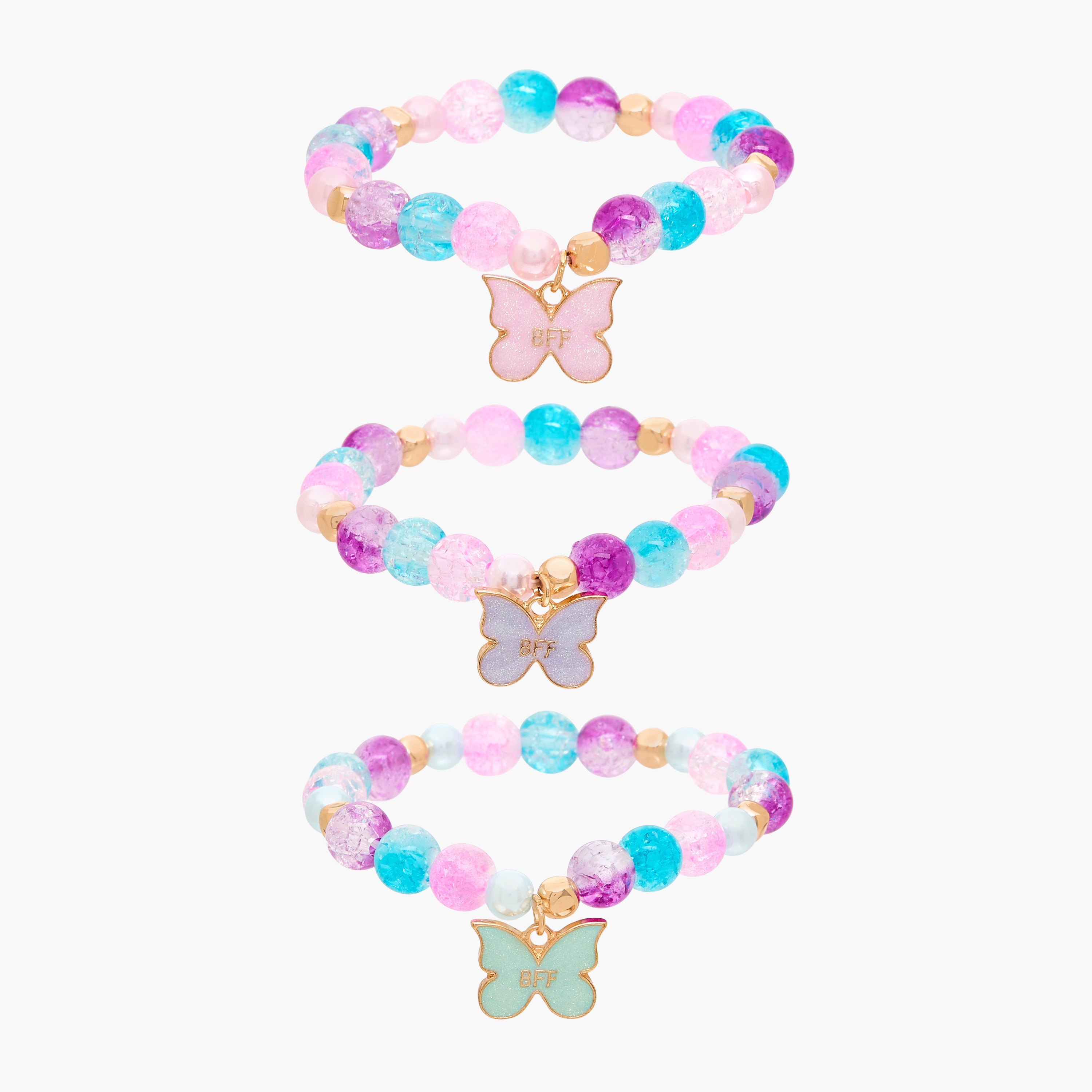 Pack of 3 - Charmz Bracelet with Butterfly Accent-girls-accessories-jewellery-image-1