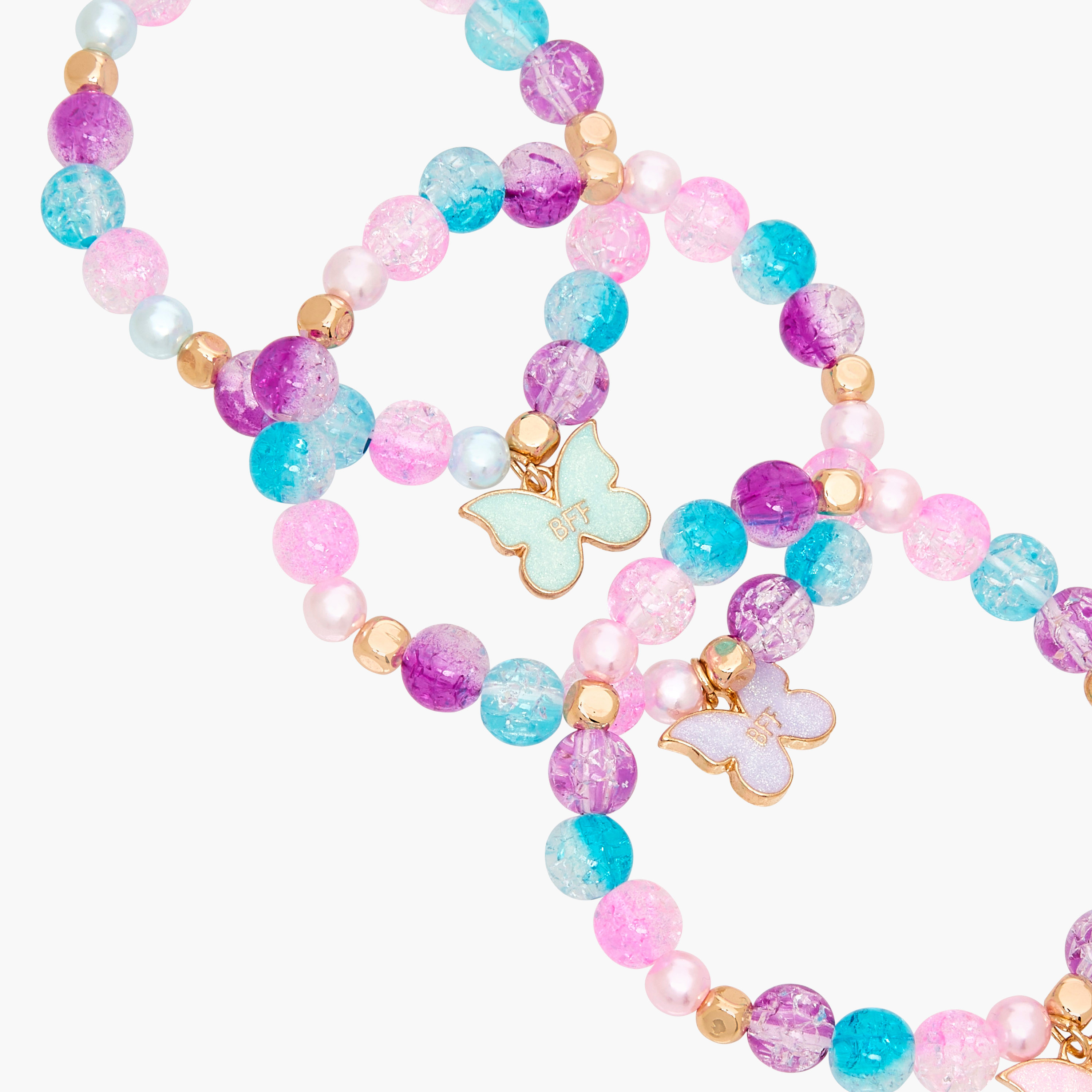 Pack of 3 - Charmz Bracelet with Butterfly Accent-girls-accessories-jewellery-image-9
