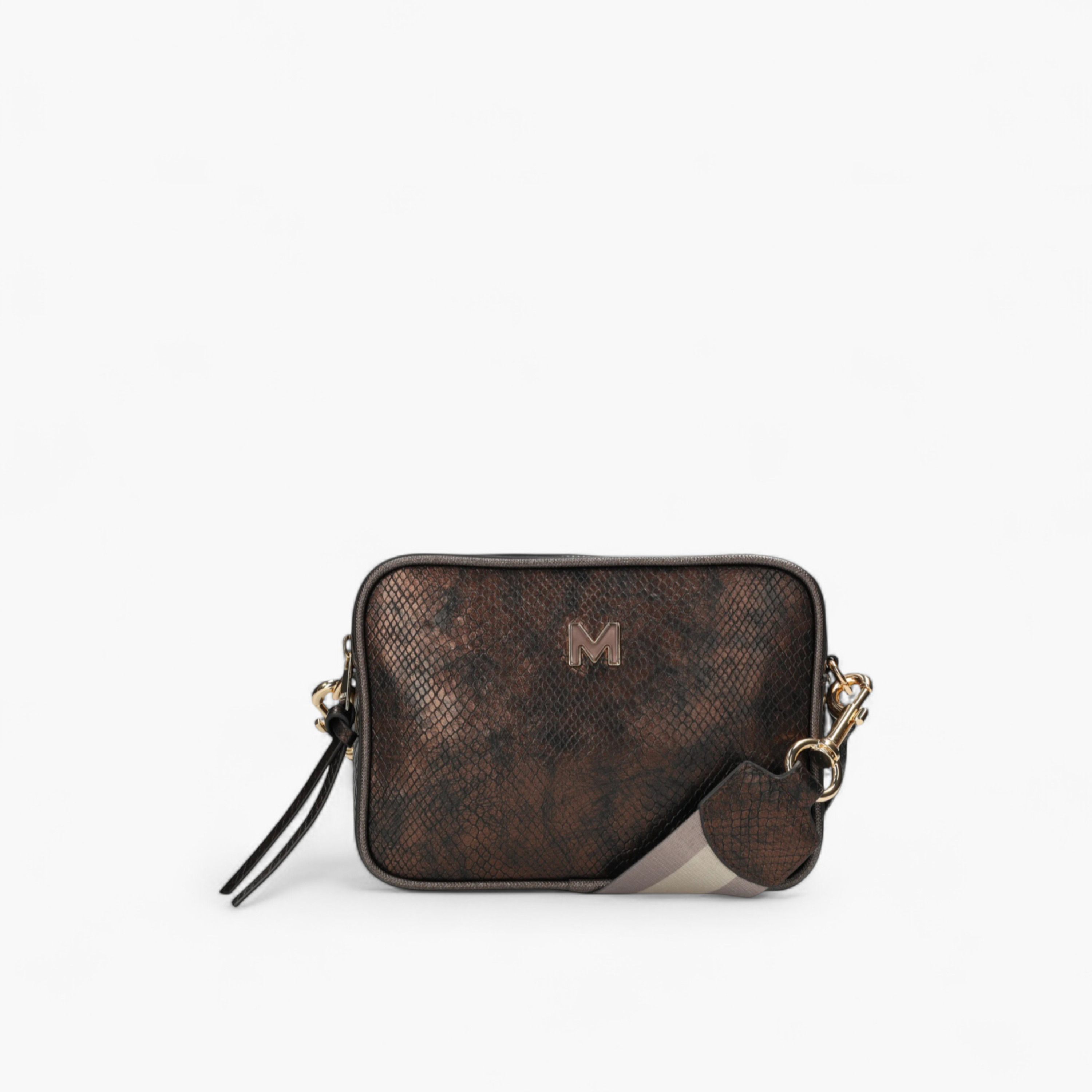 Mexx Textured Crossbody Bag with Striped Strap-women-bagsandwallets-handbags-image-1