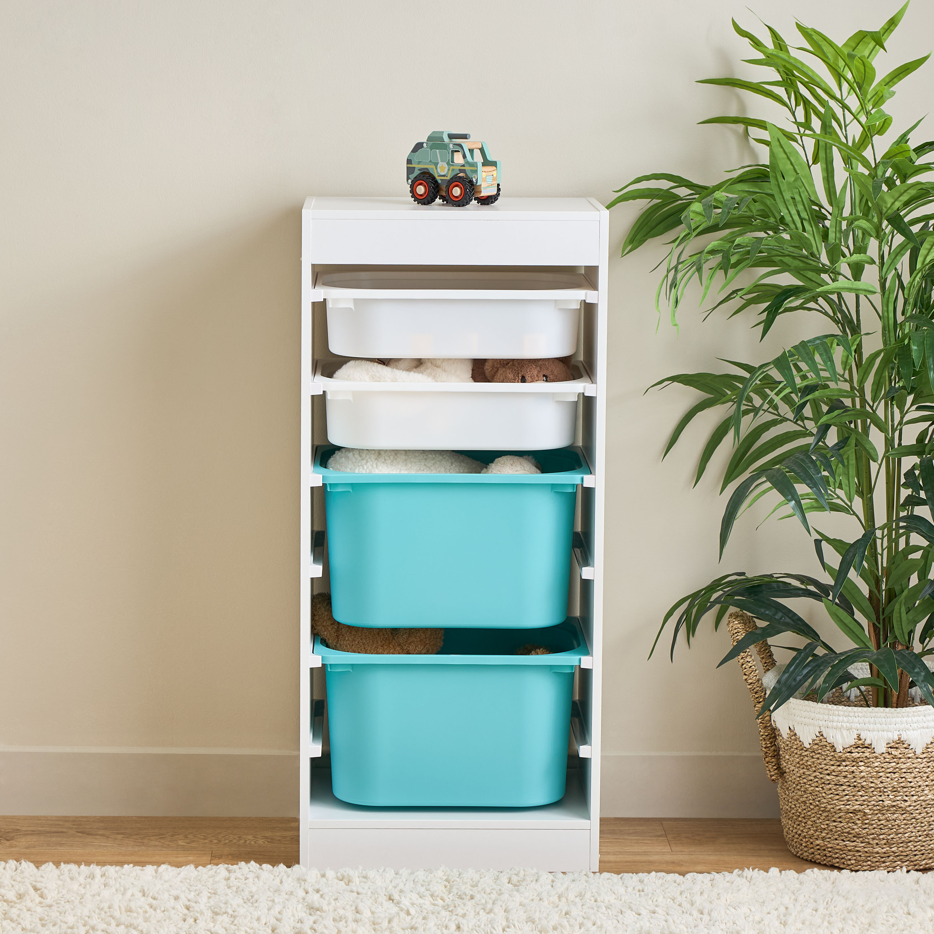 Juniors Toy Storage Organiser with 4 Bins-baby-nursery-furniture-wardrobesandstorage-image-1