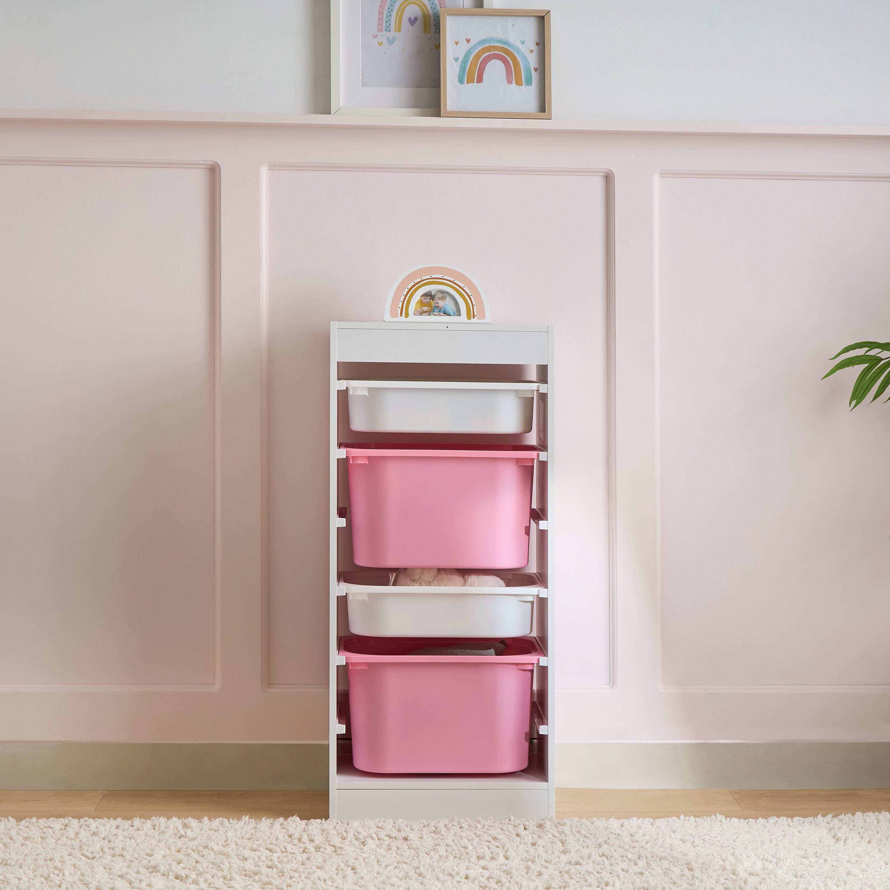 Juniors Toy Storage Organiser with 4 Bins-baby-nursery-furniture-wardrobesandstorage-image-1