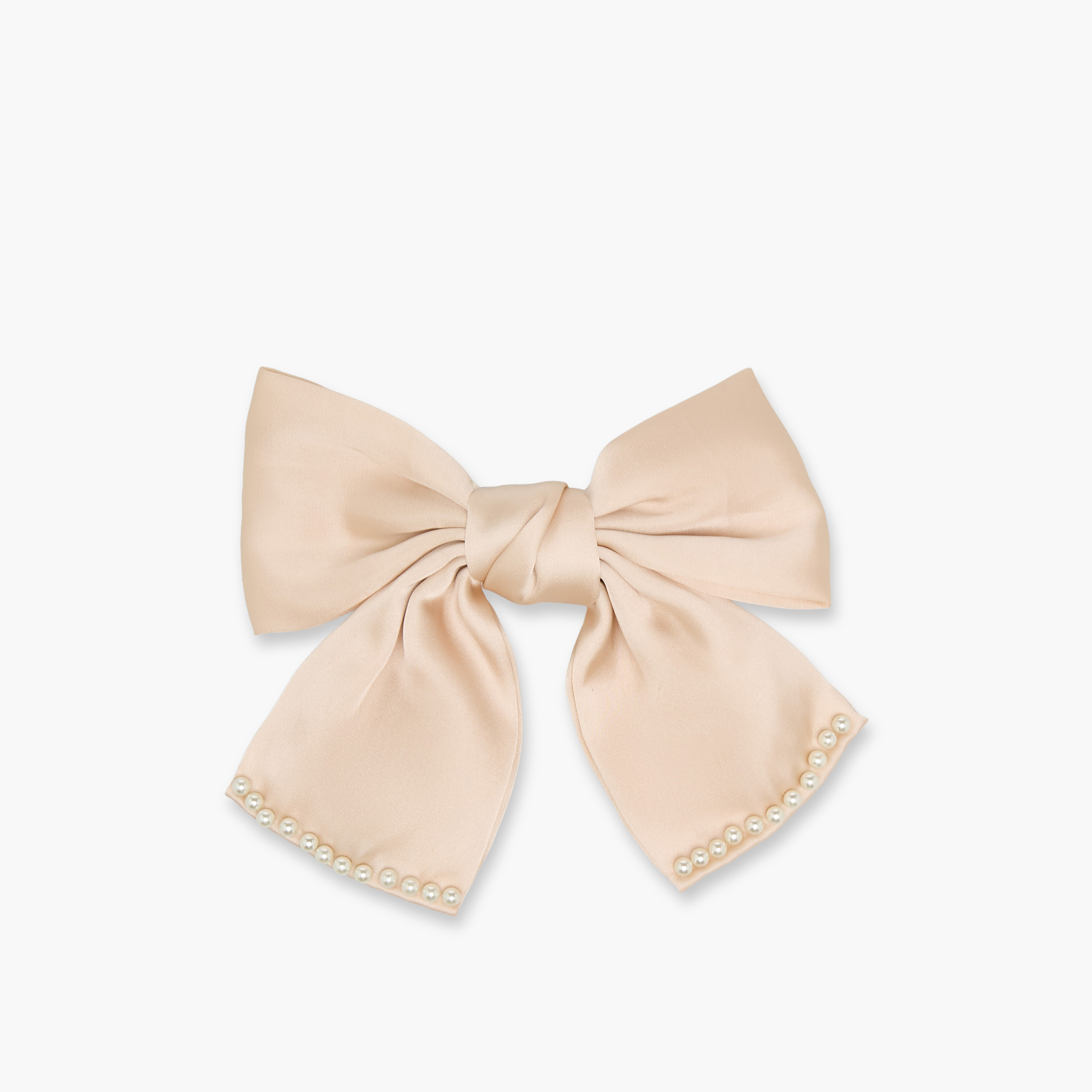 Bow Barrette Hair Clip with Pearl Embellishment-women-hairaccessories-clips-image-1