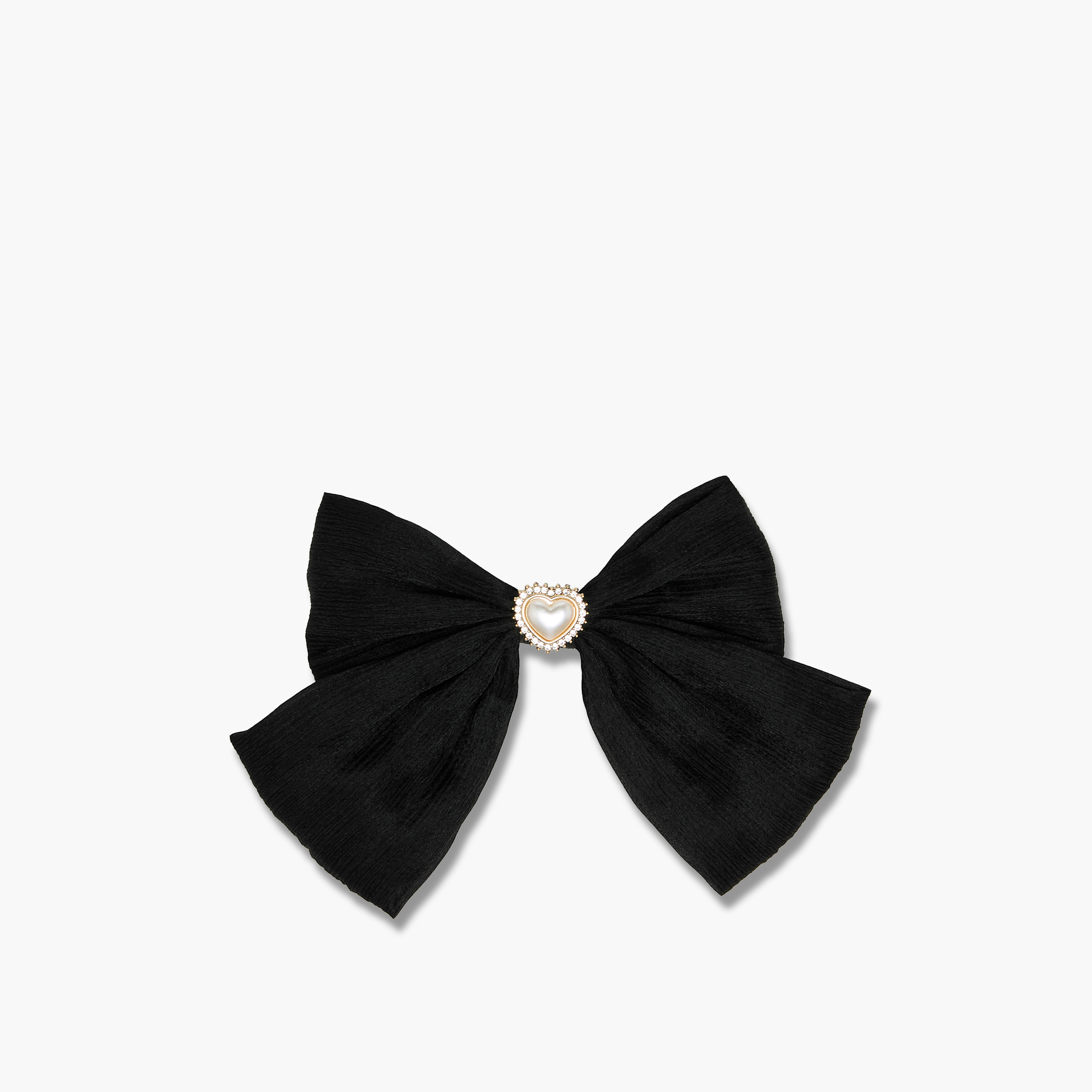 Heart Embellished Bow Barrette Hair Clip-women-hairaccessories-clips-image-1
