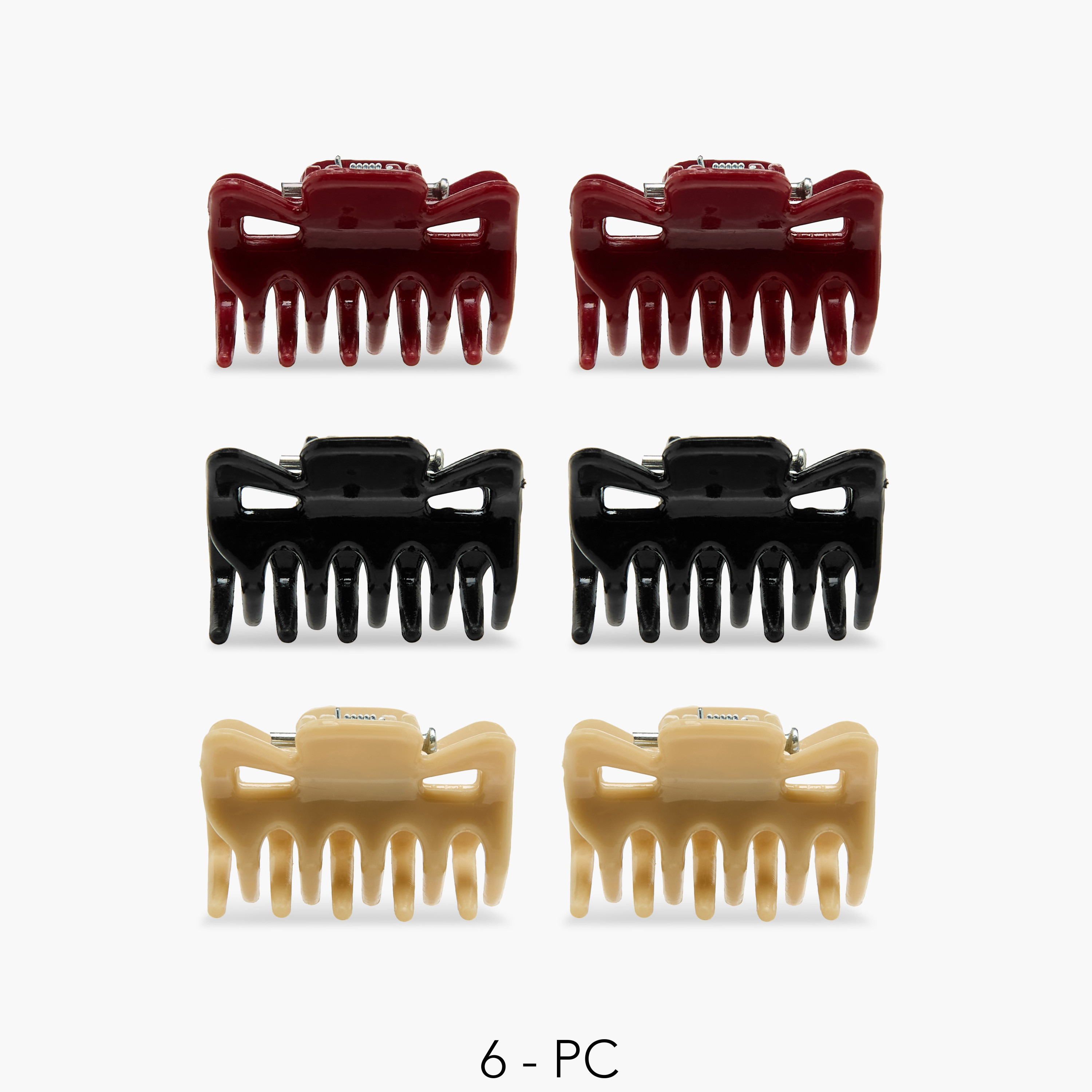 Pack of 6 Rectangular Hair Clamps-women-hairaccessories-clamps-image-1