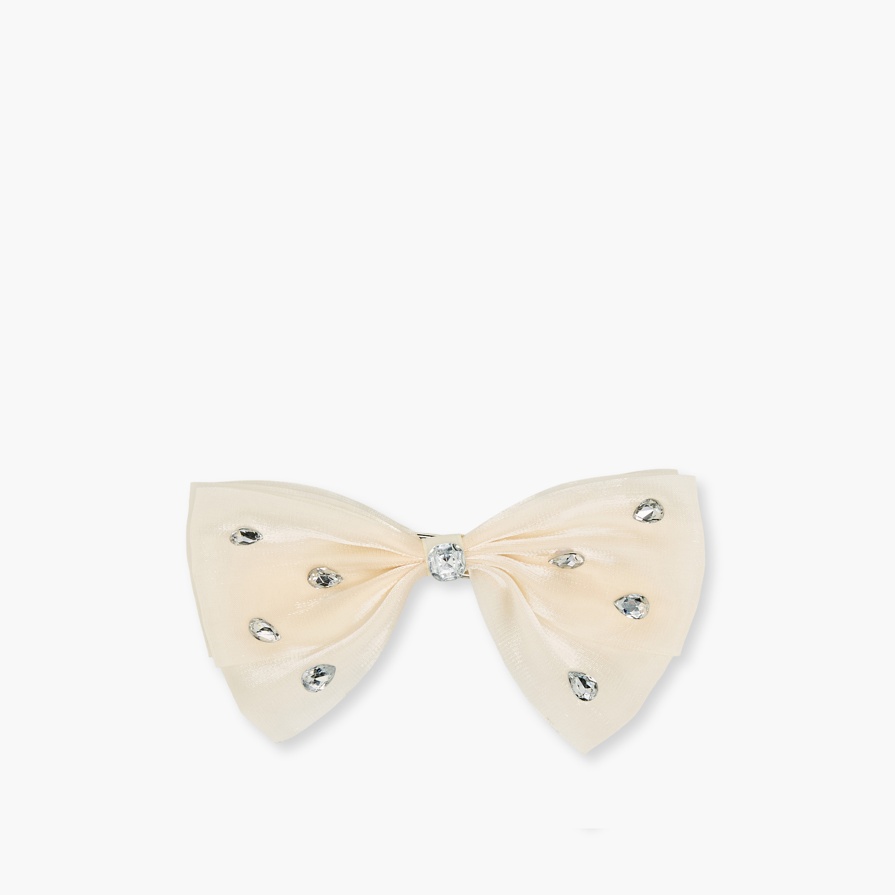 Bow Shaped Hair Clip with Embellishments-women-hairaccessories-clips-image-1