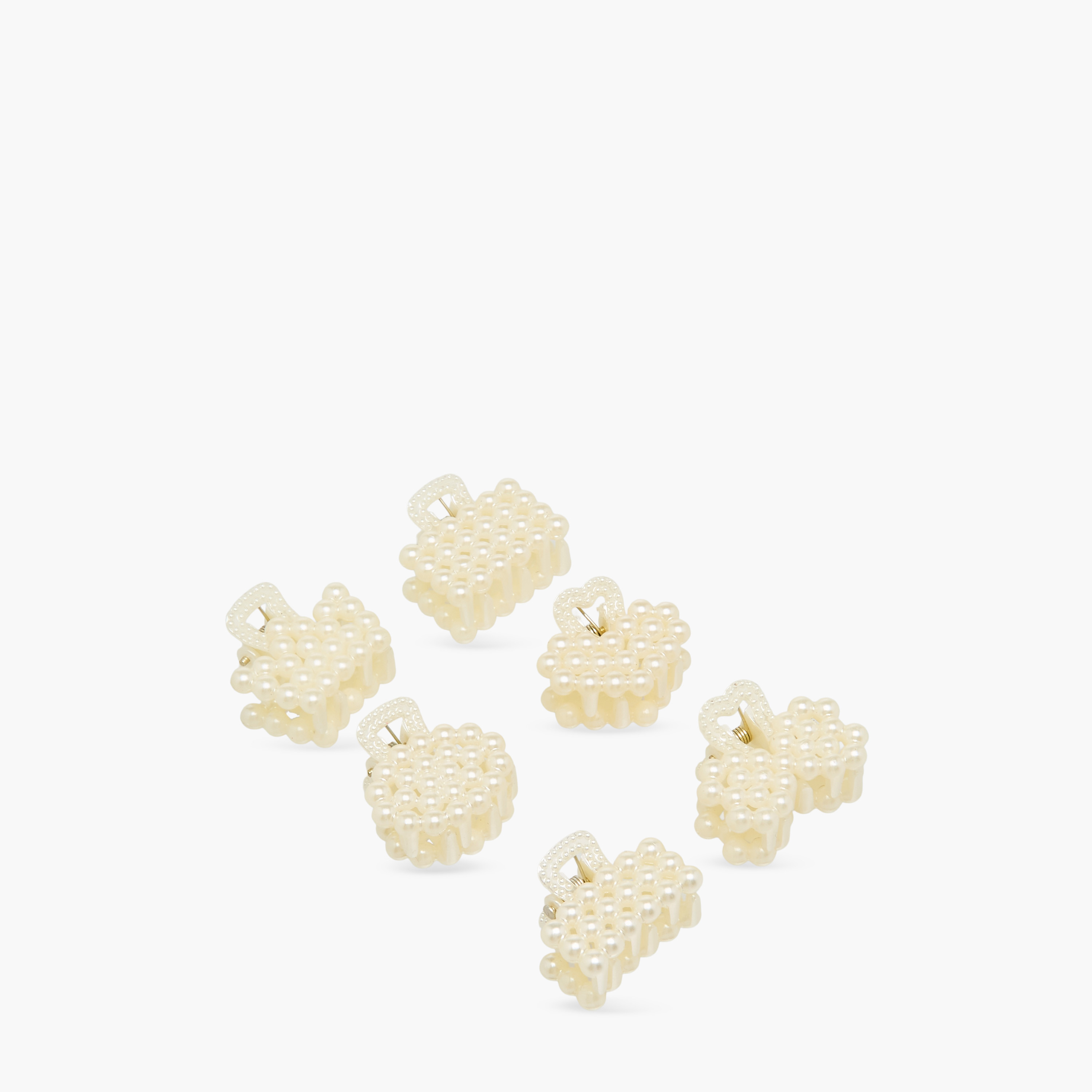 Pack of 6 Hair Clamps with Pearl Embellished Detail-women-hairaccessories-clamps-image-8
