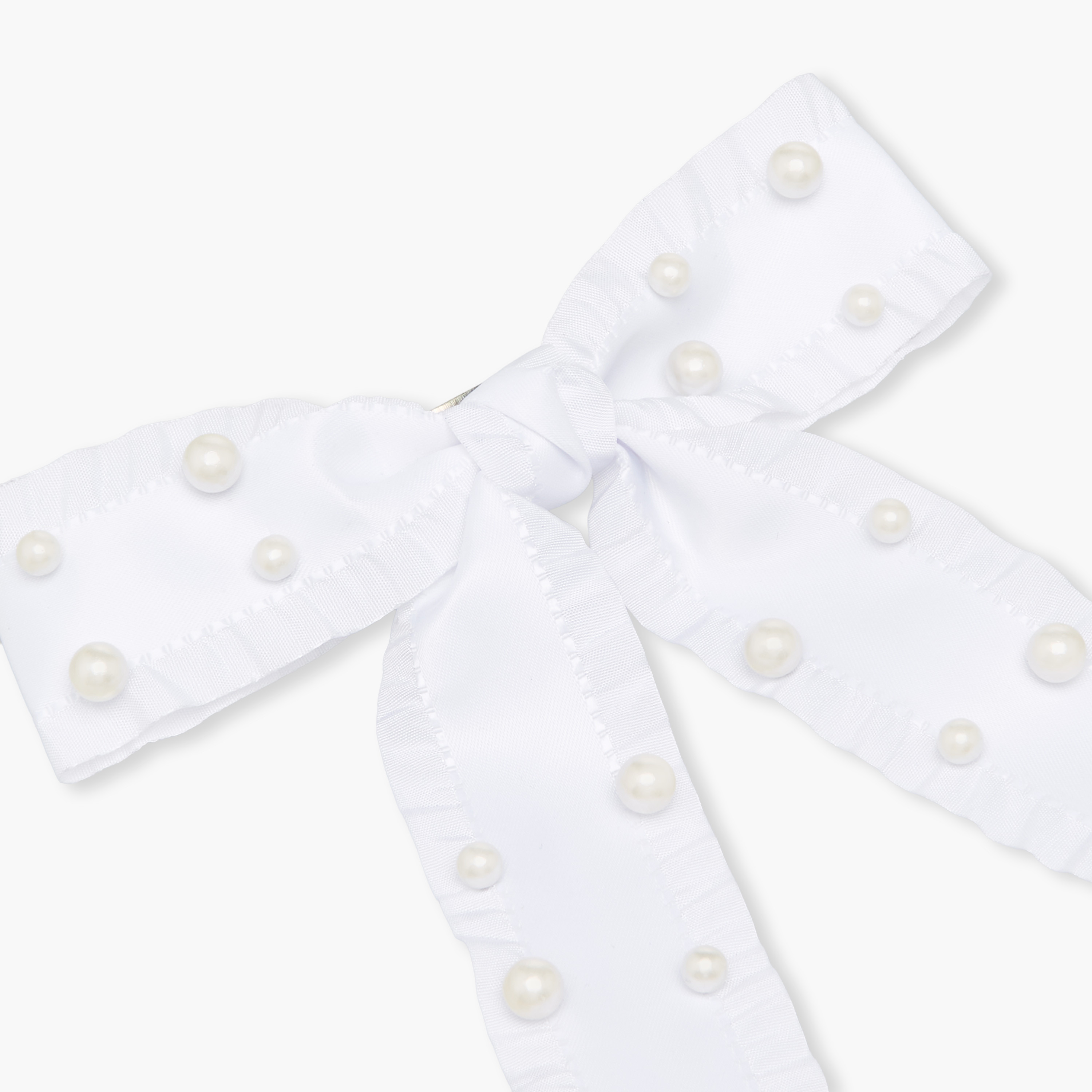 Bow Shaped Hair Clip with Pearl Embellishments-women-hairaccessories-clips-image-2