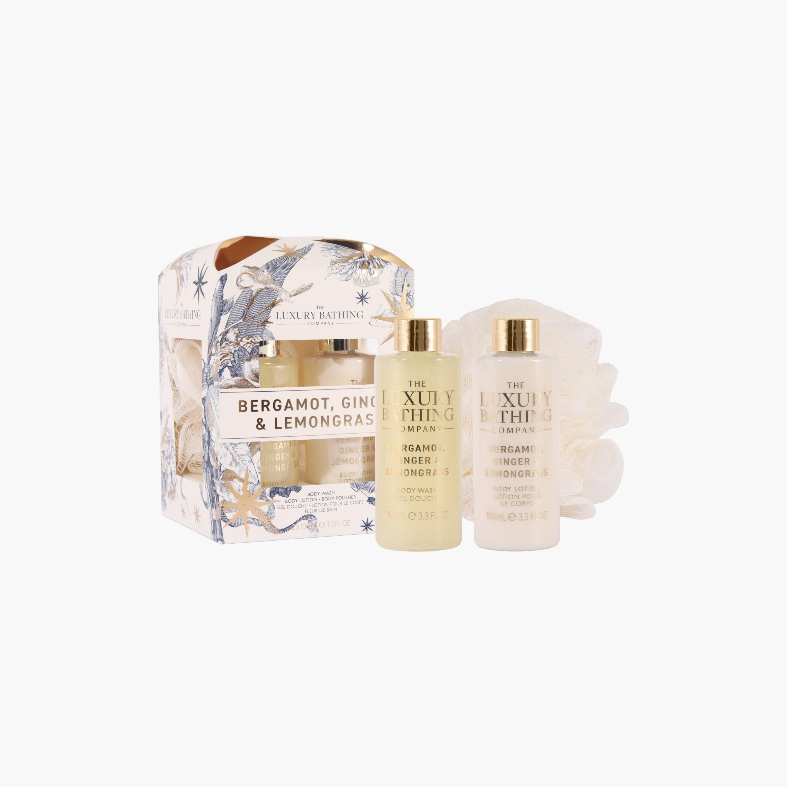 لاكشري باثينج كومباني مجموعة استحمام بالبرغموت والزنجبيل وعشب الليمون-beautyandpersonalcare-bathandbody-giftsets-image-2