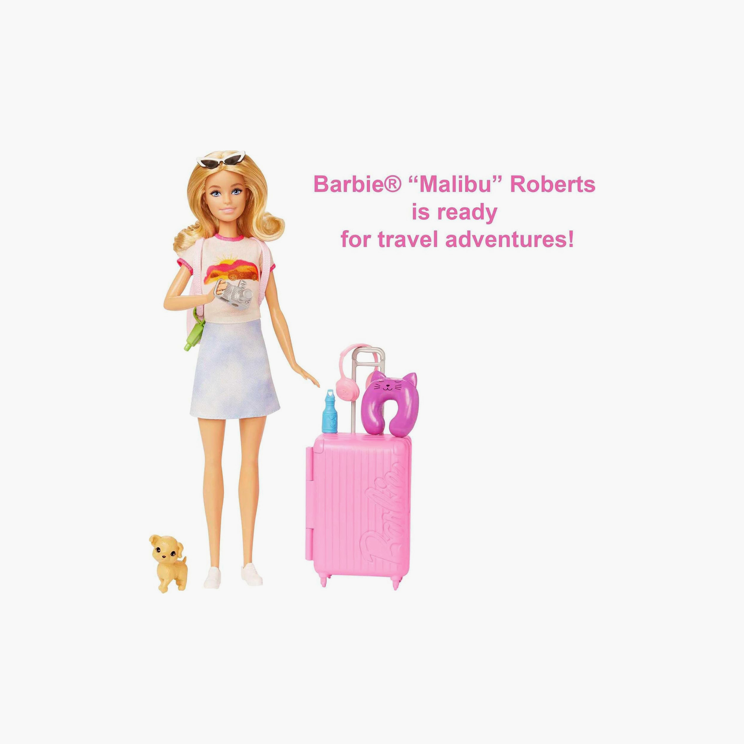 Barbie Doll and Accessories Travel Set with Puppy and 10+ Pieces - Malibu-toys-dollsandplaysets-dollplaysets-image-5