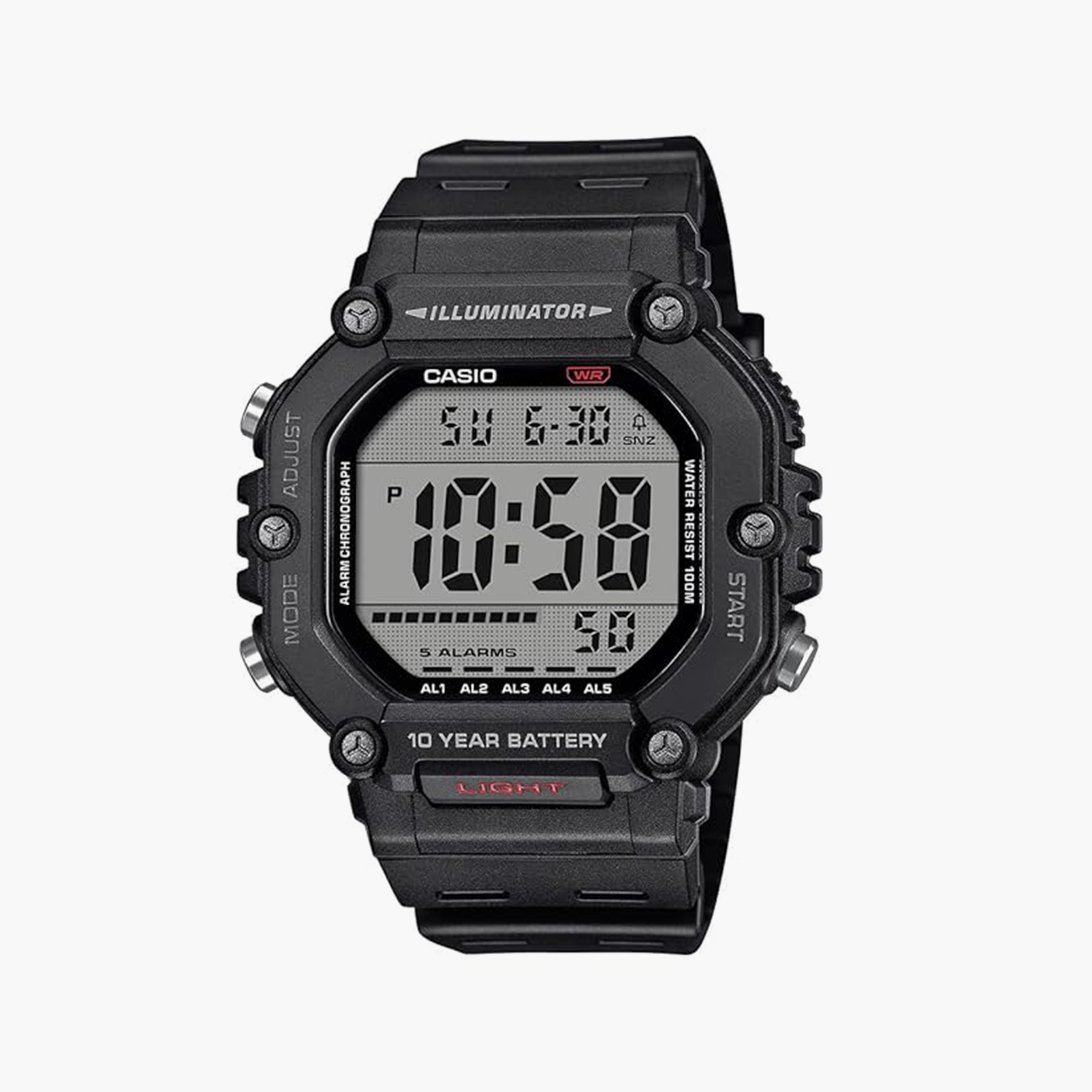 كاسيو- ساعة رجالية رقمية سوار بلاسيتيكي لون أسود  49 مم | AE-1600H-1AVDF-men-watchesandjewellery-watches-image-1