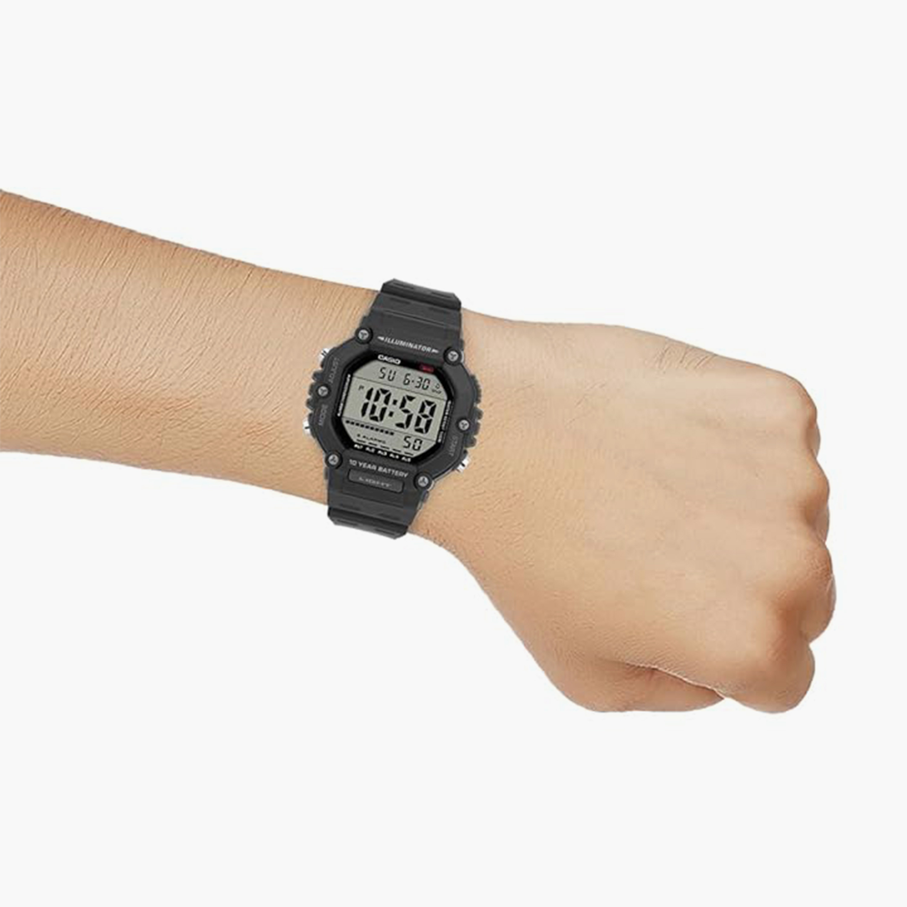 Casio Men's 49MM Black Digital Resin Strap Watch | AE-1600H-1AVDF-men-watchesandjewellery-watches-image-7