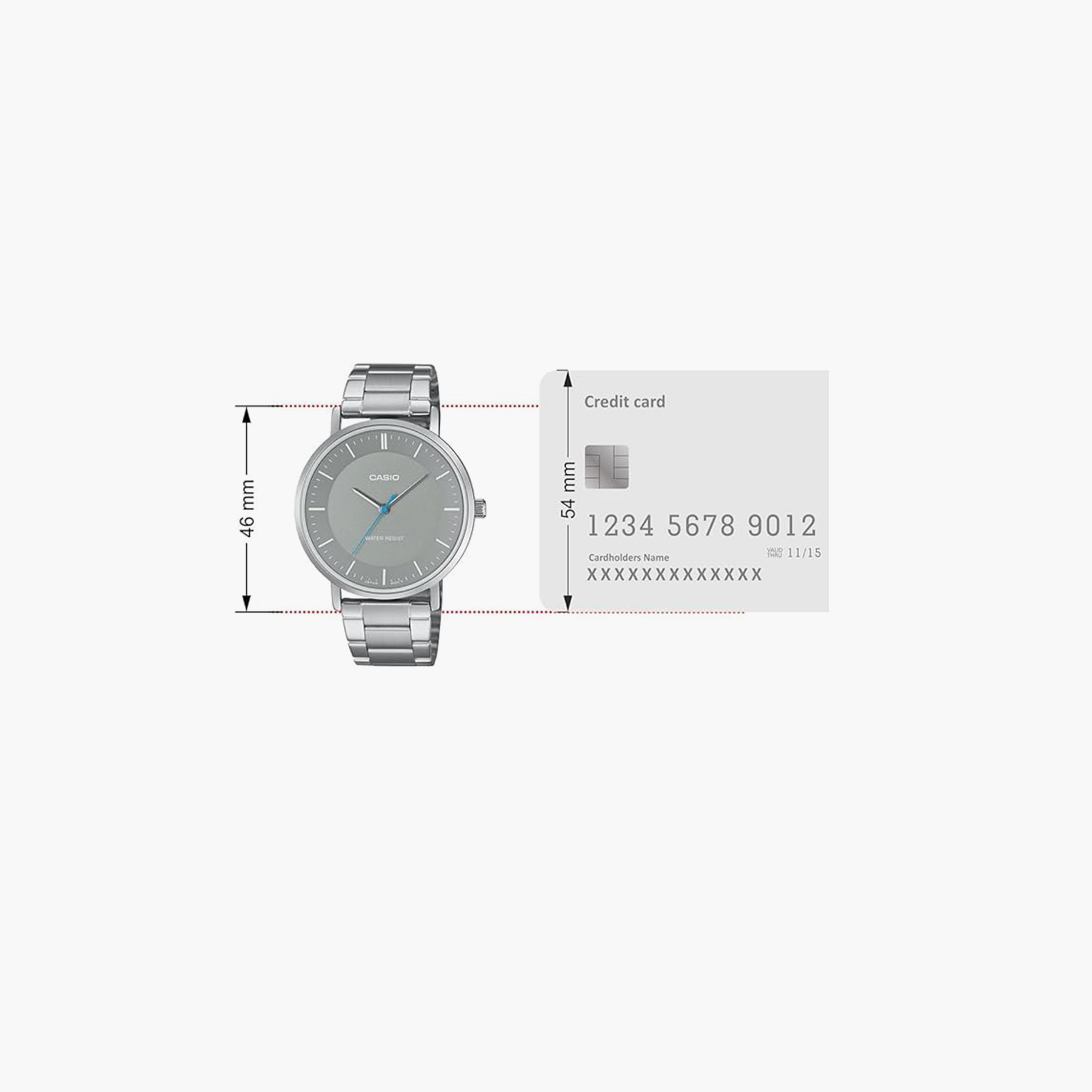 كاسيو- ساعة نسائية تناظرية حزام ستانلس ستيل لون فضي  34 مم | MTP-VT04D-8EDF-women-watchesandjewellery-watches-image-6