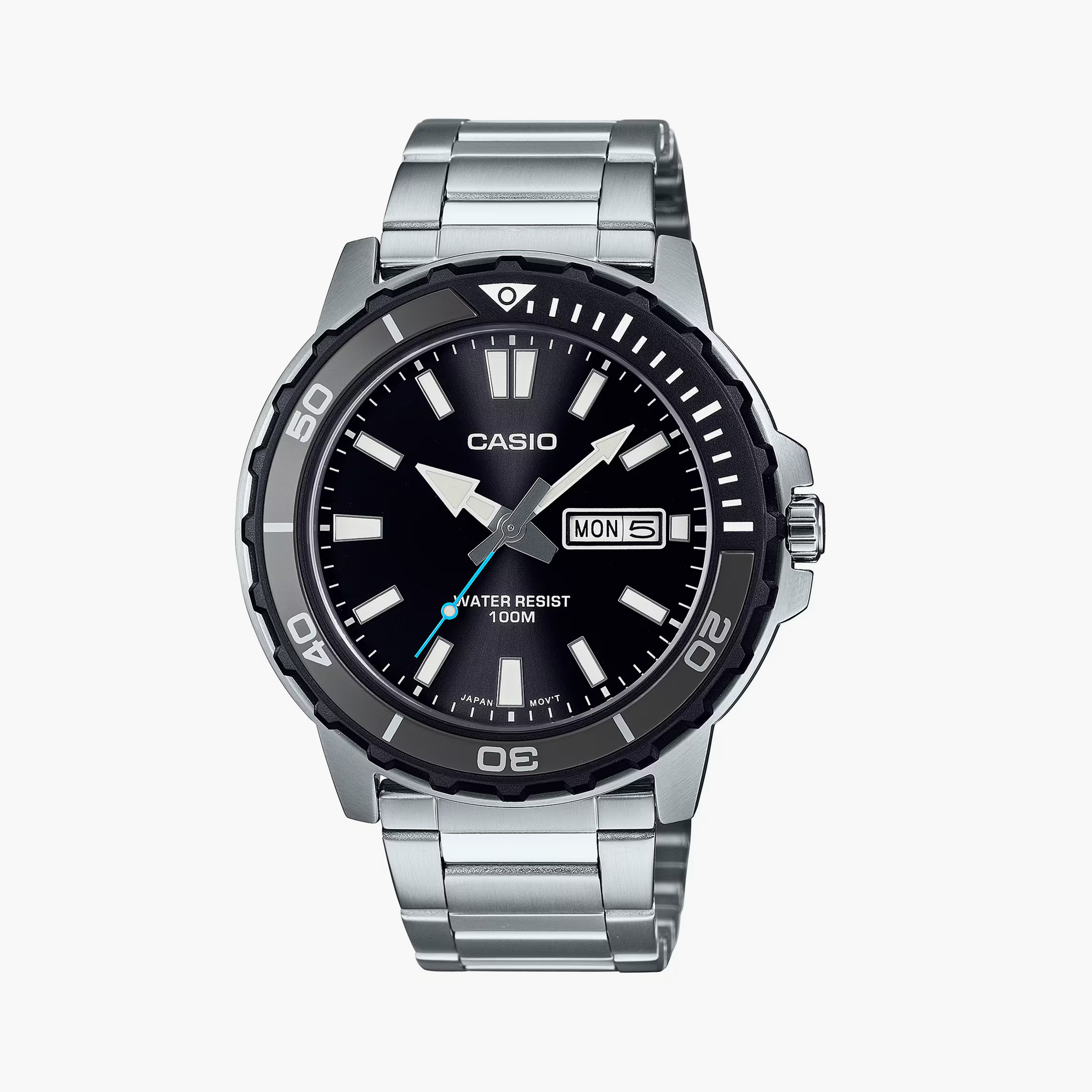 Casio Men's 44MM Silver Analog Stainless Steel Strap Watch | MTD-125D-1A3VDF-men-watchesandjewellery-watches-image-1