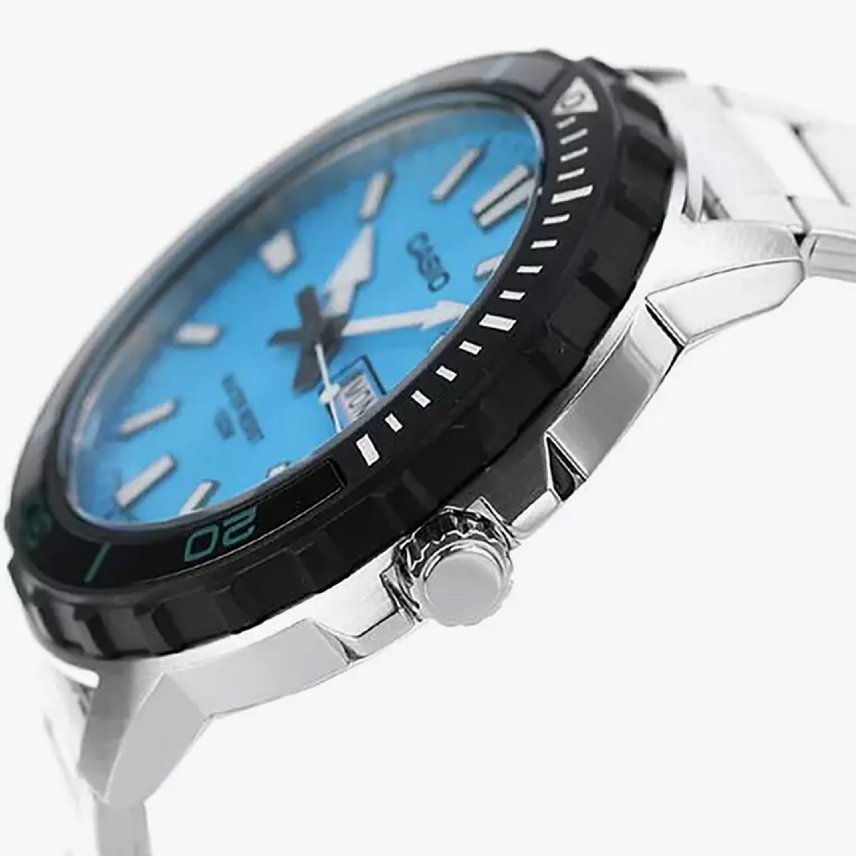 كاسيو- ساعة رجالية تناظرية حزام ستانلس ستيل لون فضي  44 مم | MTD-125D-2A3VDF-men-watchesandjewellery-watches-image-3
