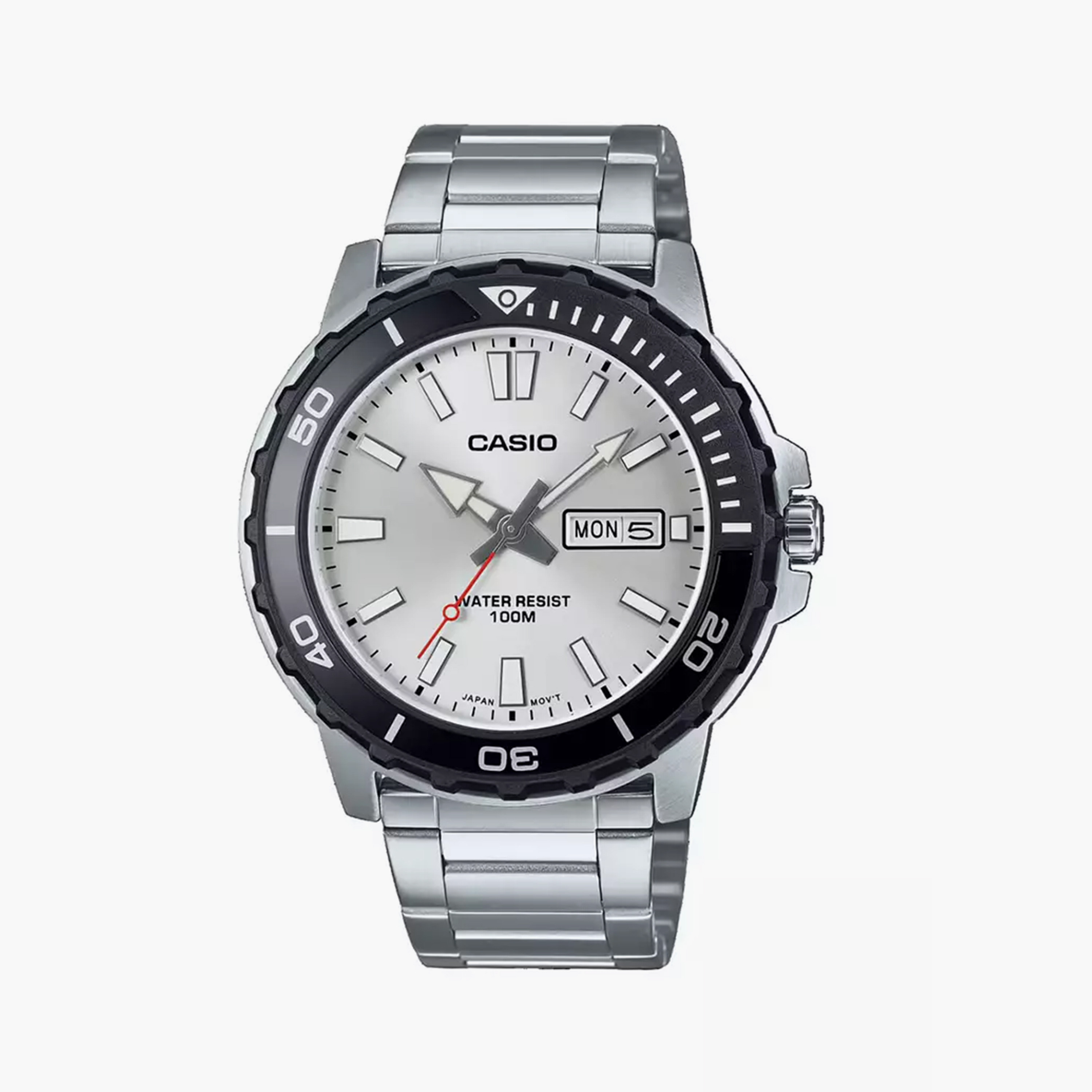 Casio Men's 44MM Silver Analog Stainless Steel Strap Watch | MTD-125D-7AVDF-men-watchesandjewellery-watches-image-1