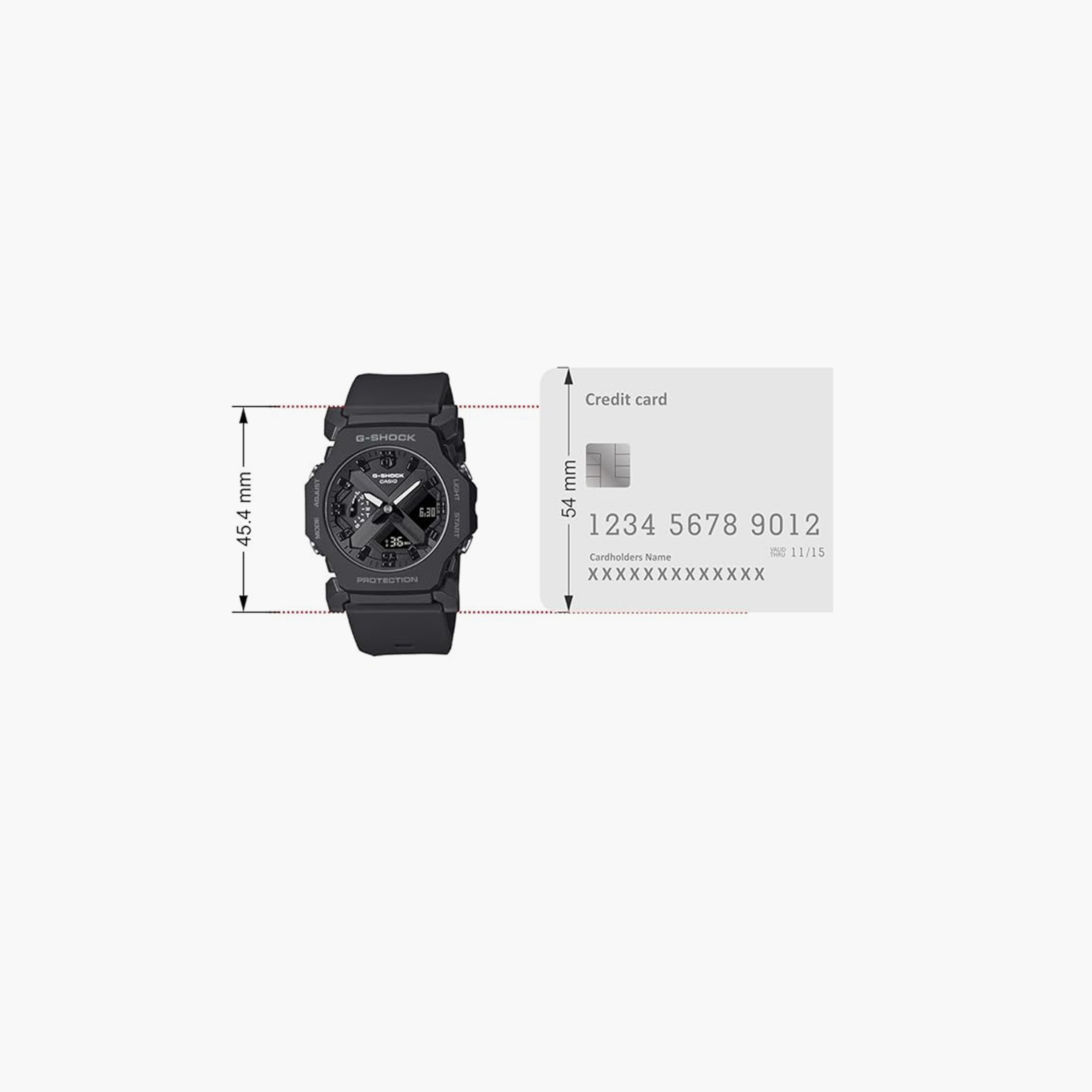 جي شوك- ساعة رجالية  تناظرية/رقمية سوار بلاسيتيكي لون أسود  42 مم | GA-2300-1ADR-men-watchesandjewellery-watches-image-6