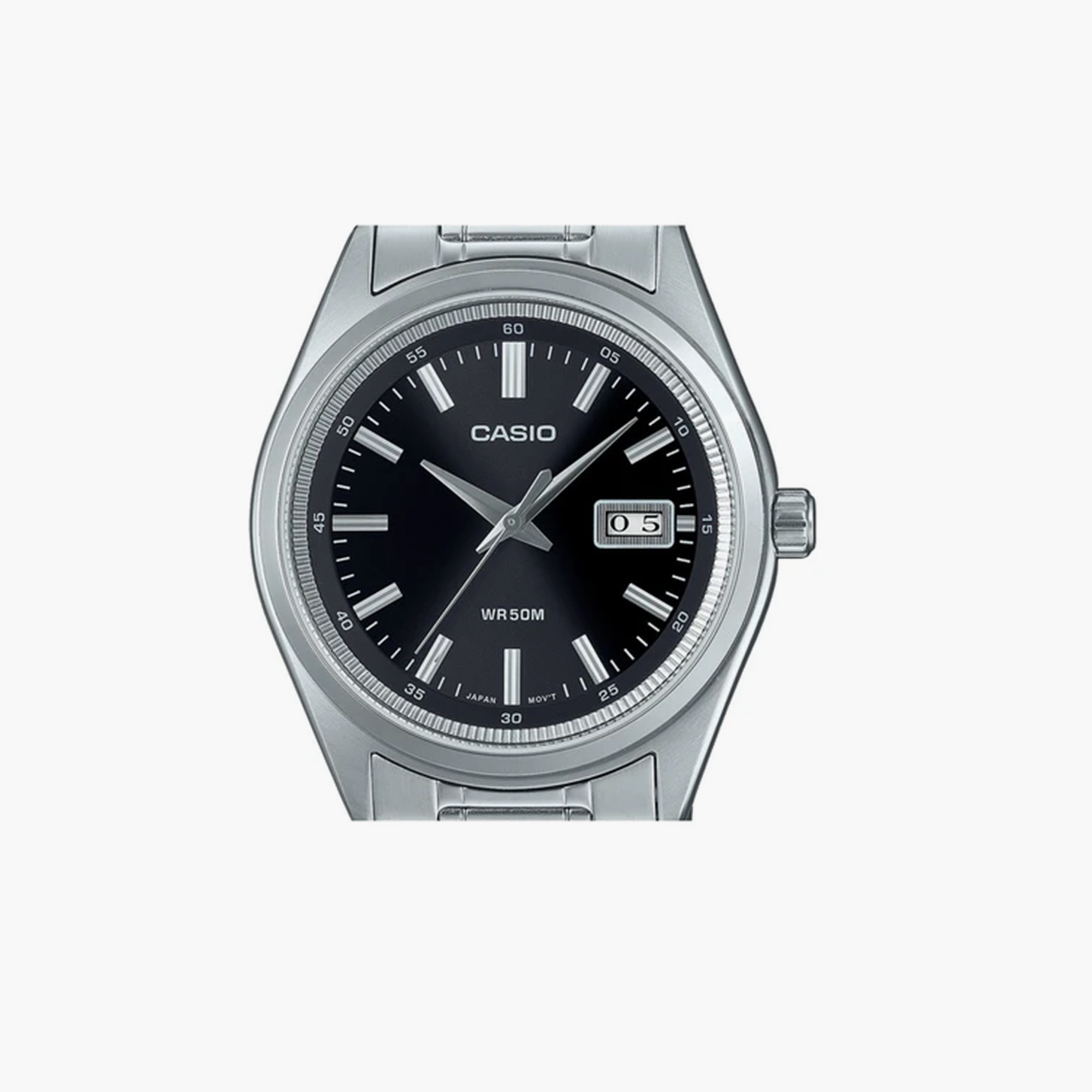 كاسيو- ساعة رجالية تناظرية حزام ستانلس ستيل لون فضي  41 مم | MTP-B180D-1A1VDF-men-watchesandjewellery-watches-image-2