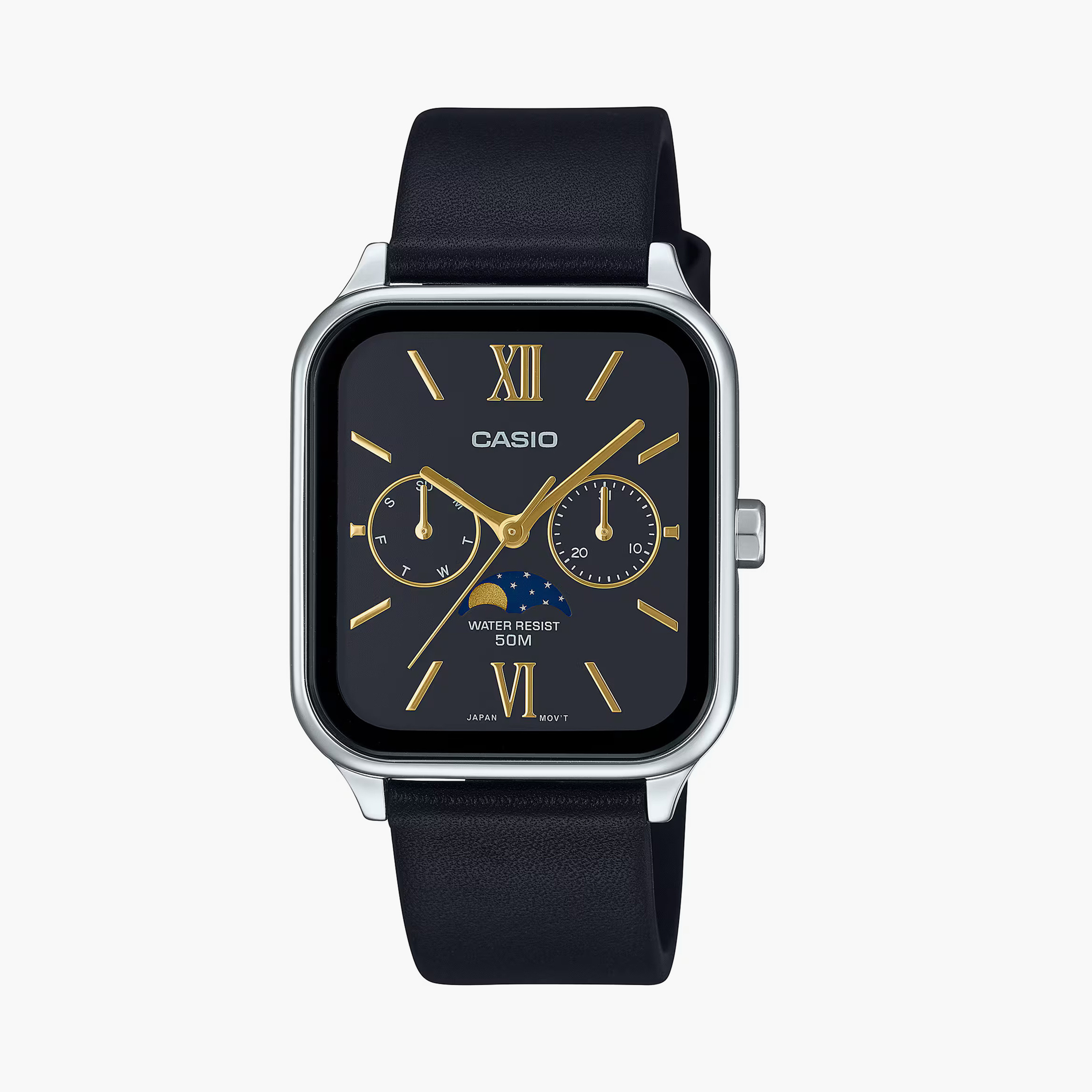 كاسيو- ساعة جلدية تناظرية فضية | MTP-M305L-1A2VDF-men-watchesandjewellery-watches-image-1