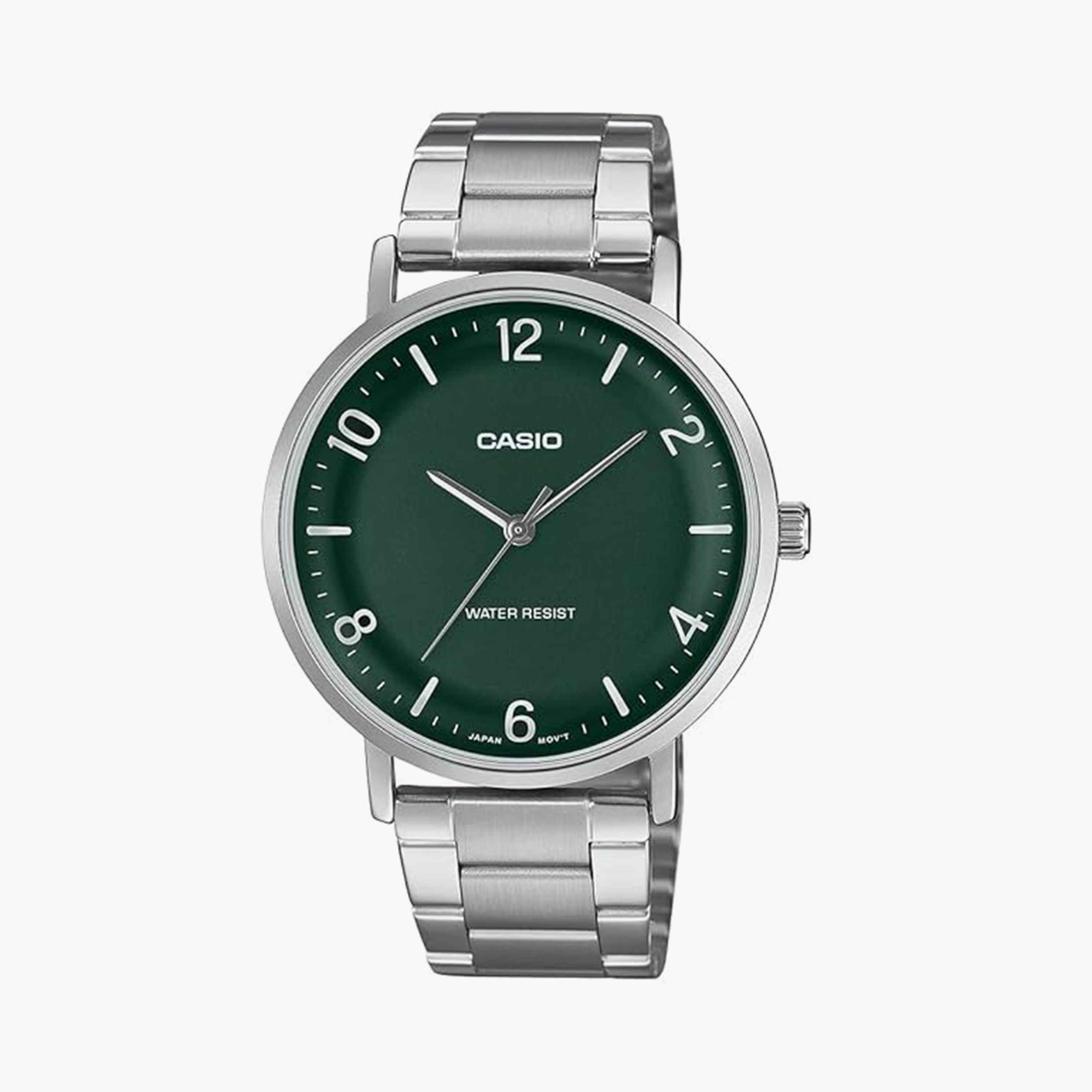 كاسيو- ساعة رجالية تناظرية حزام ستانلس ستيل لون فضي  40 مم | MTP-VT03D-3BDF-men-watchesandjewellery-watches-image-1