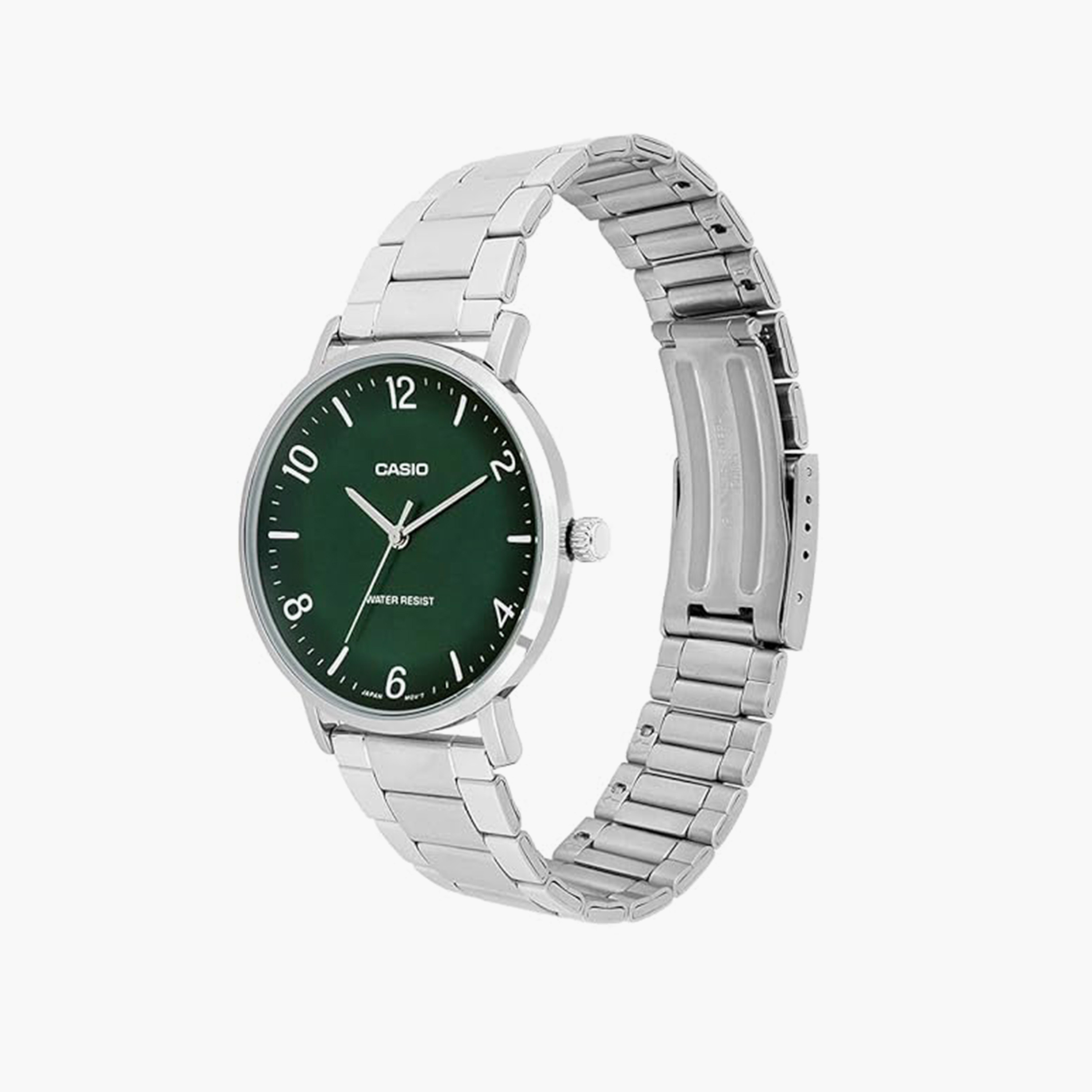 كاسيو- ساعة رجالية تناظرية حزام ستانلس ستيل لون فضي  40 مم | MTP-VT03D-3BDF-men-watchesandjewellery-watches-image-2