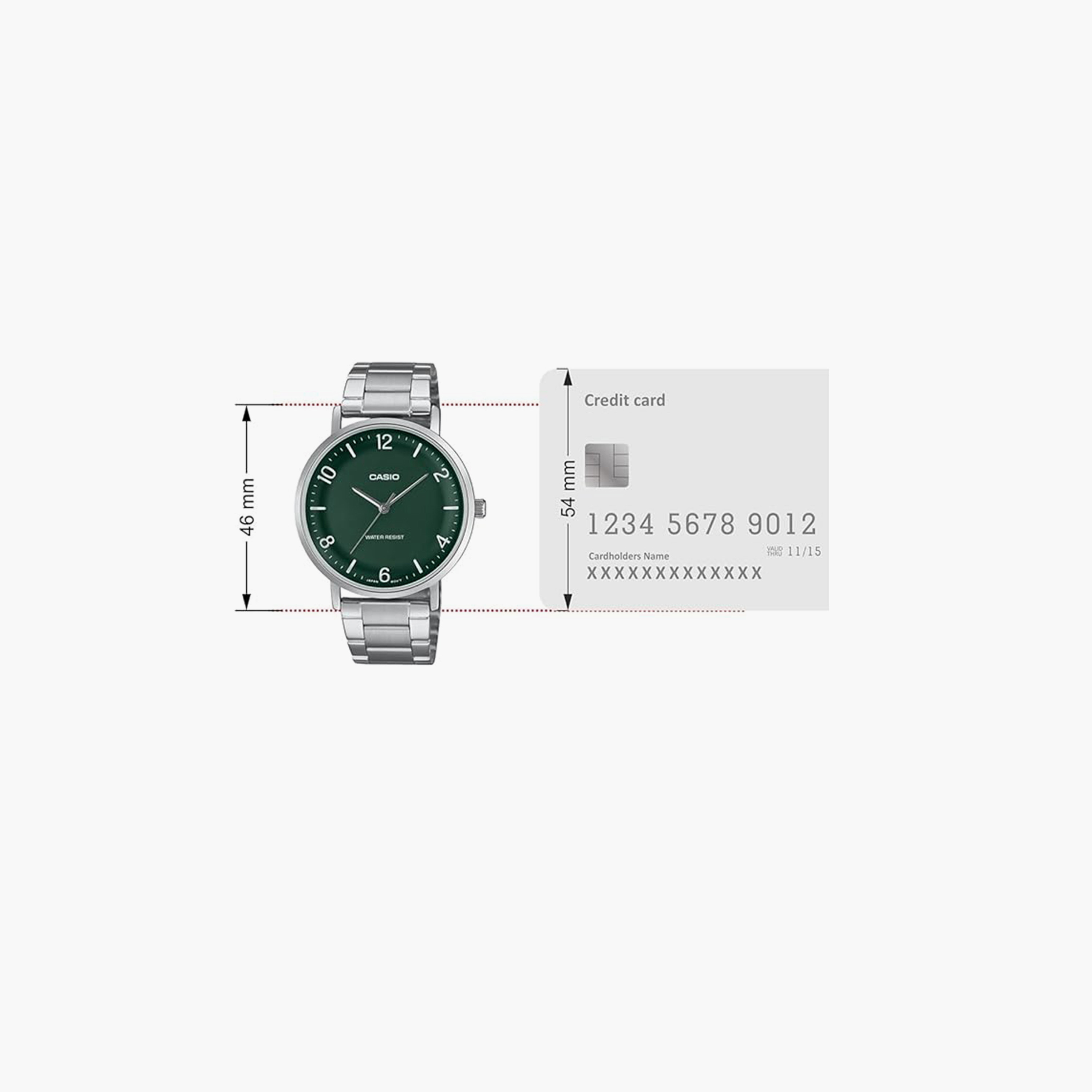 كاسيو- ساعة رجالية تناظرية حزام ستانلس ستيل لون فضي  40 مم | MTP-VT03D-3BDF-men-watchesandjewellery-watches-image-6