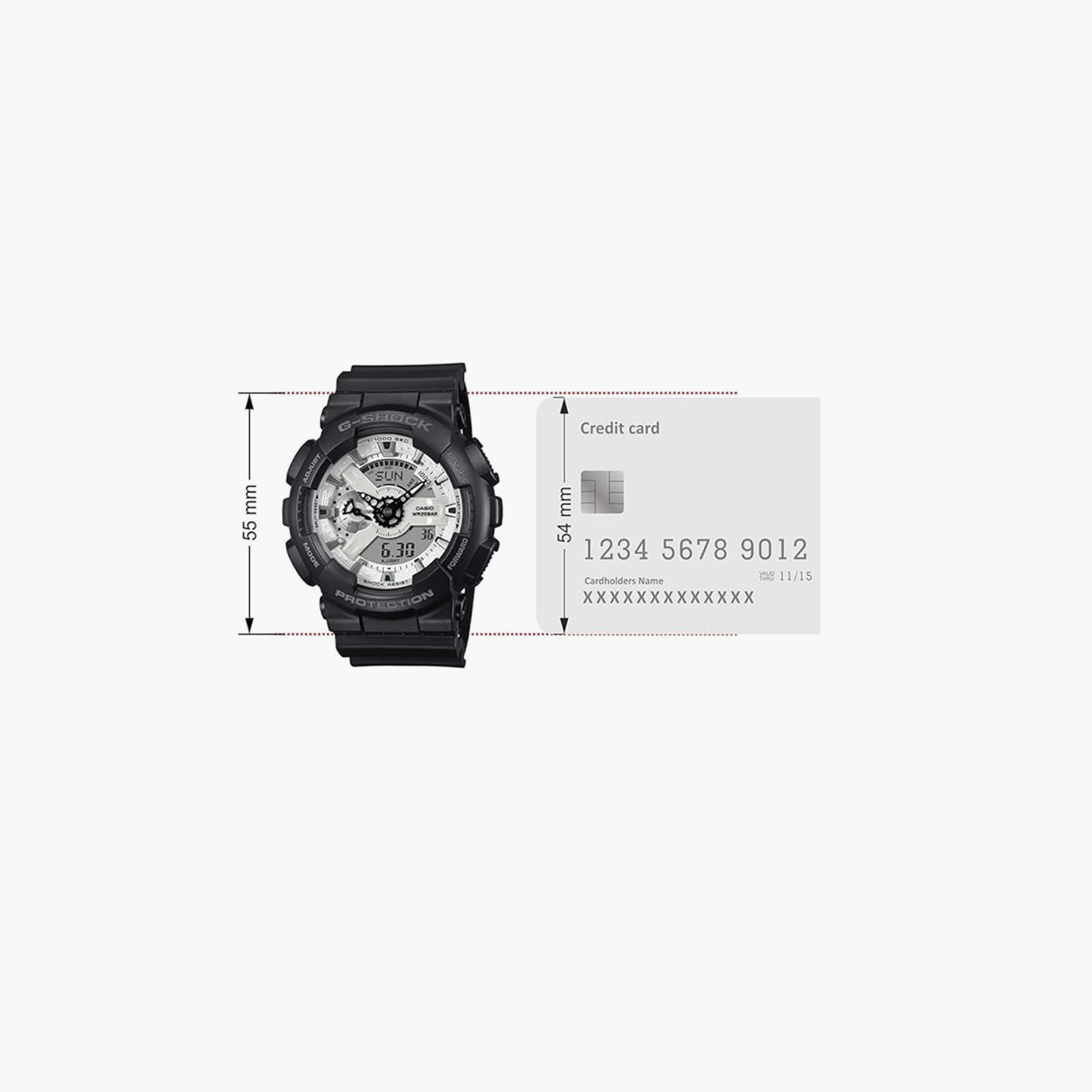 جي شوك- ساعة رجالية  تناظرية/رقمية سوار بلاسيتيكي لون أسود  51 مم | GA-110WD-1ADR-men-watchesandjewellery-watches-image-5