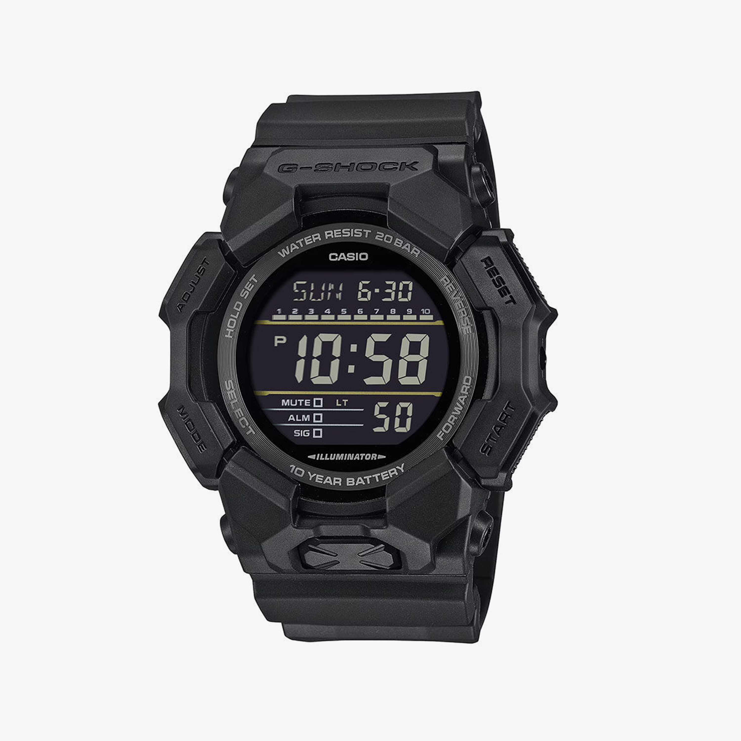 G-SHOCK Men's 51MM Black Digital Resin Strap Watch | GD-010-1A1DR-men-watchesandjewellery-watches-image-1