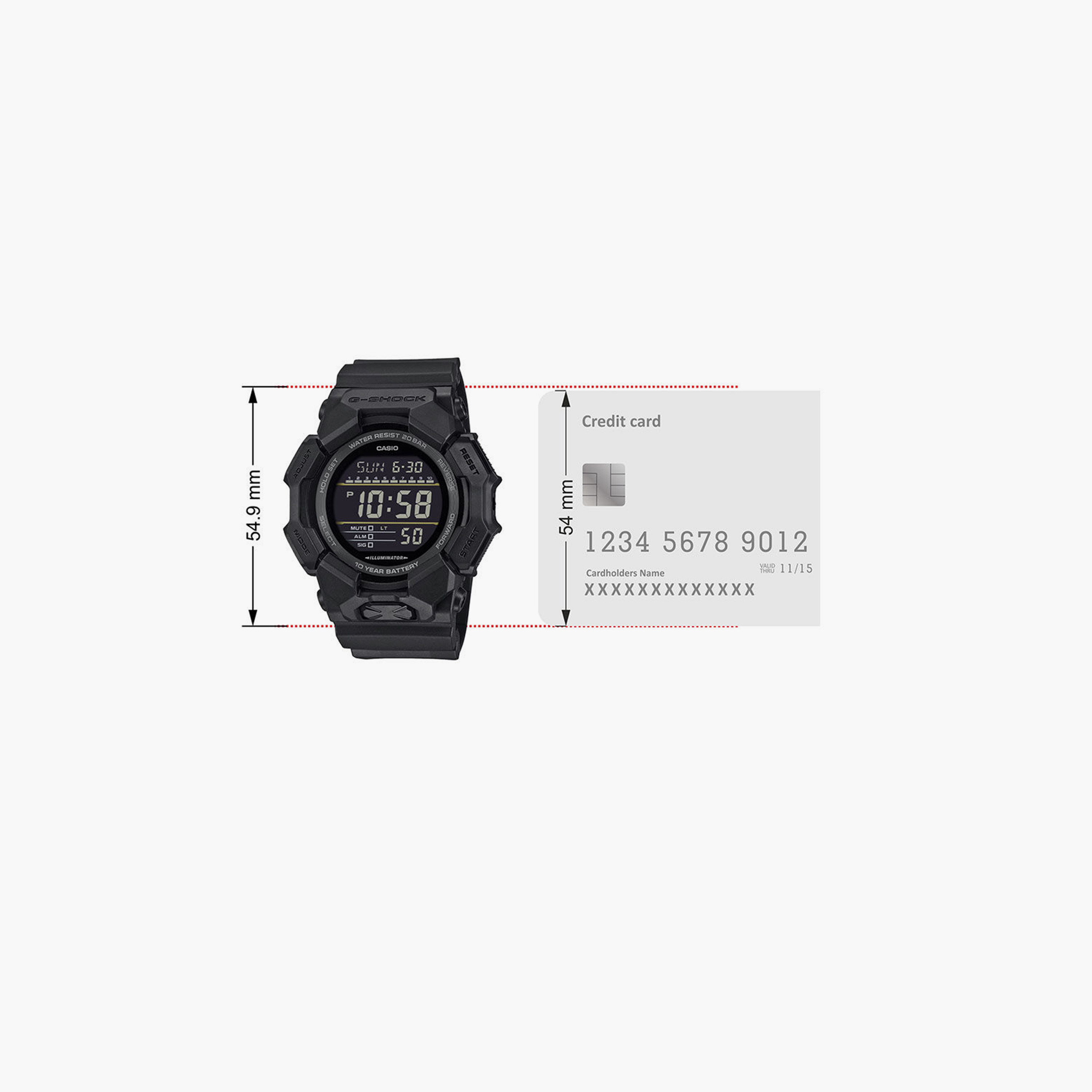 G-SHOCK Men's 51MM Black Digital Resin Strap Watch | GD-010-1A1DR-men-watchesandjewellery-watches-image-6