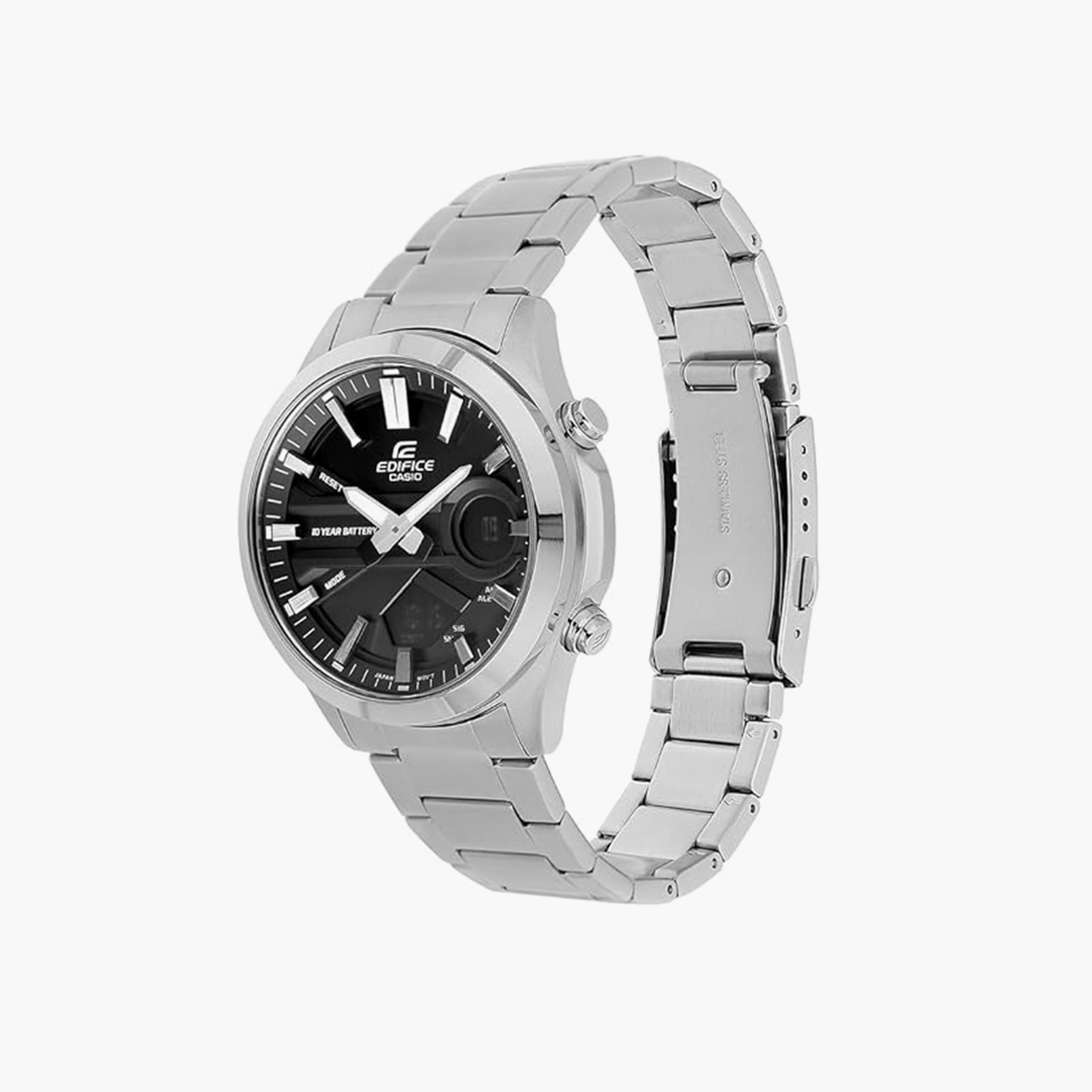 Edifice Men's 45MM Silver Analog-Digital Stainless Steel Strap Watch | EFV-C120D-1ADF-men-watchesandjewellery-watches-image-2